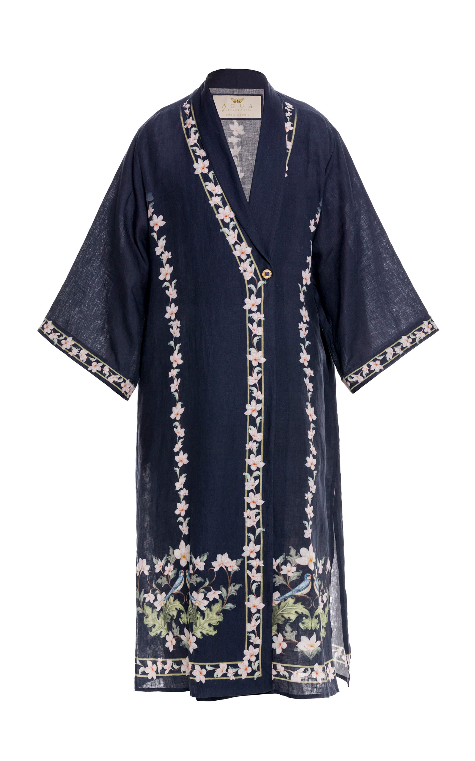 Agua By Agua Bendita Quimera Anhelo Printed Linen Kaftan In Animal Print