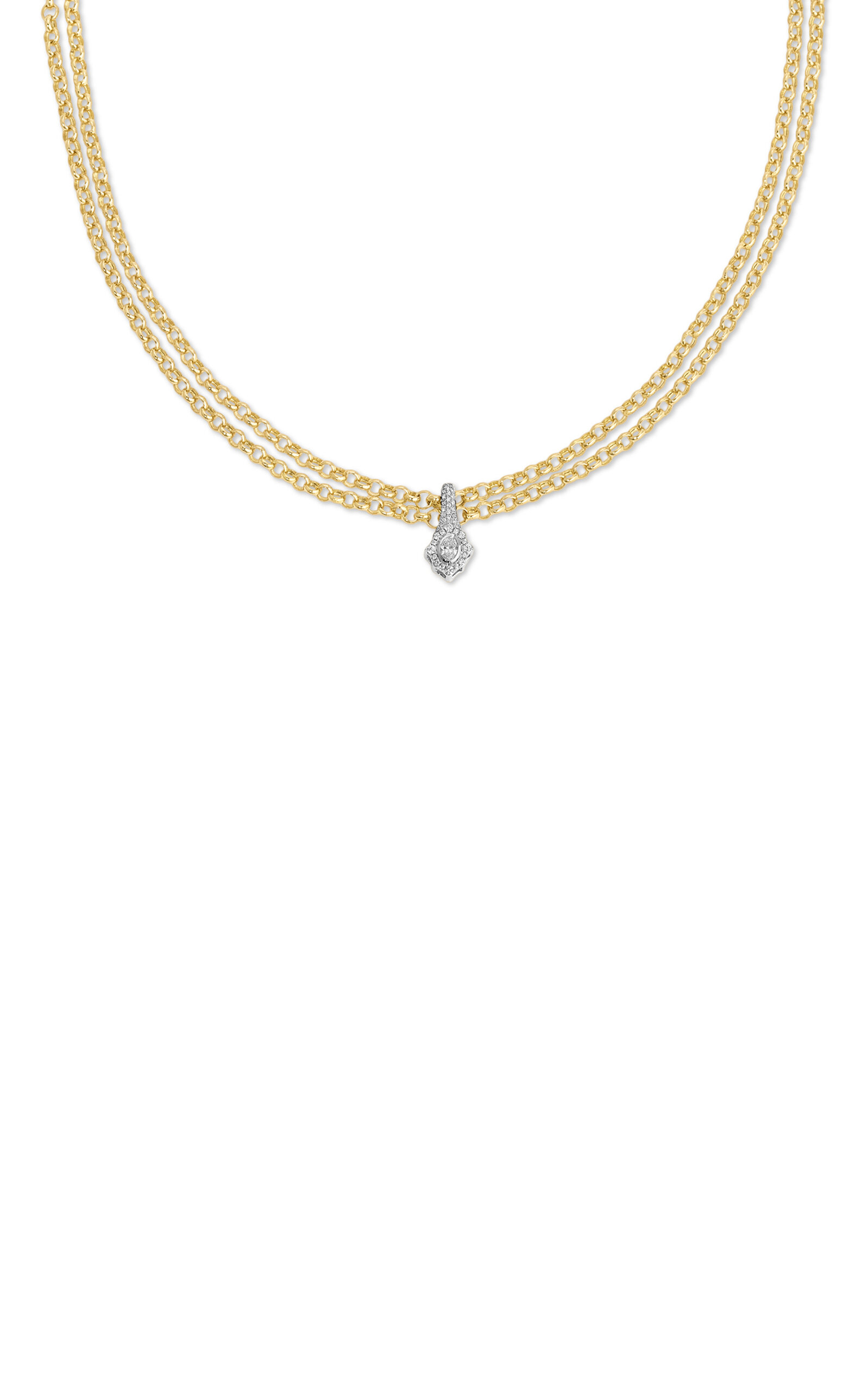 Ef Collection Daphne 14k Yellow Gold Diamond Necklace In Gold