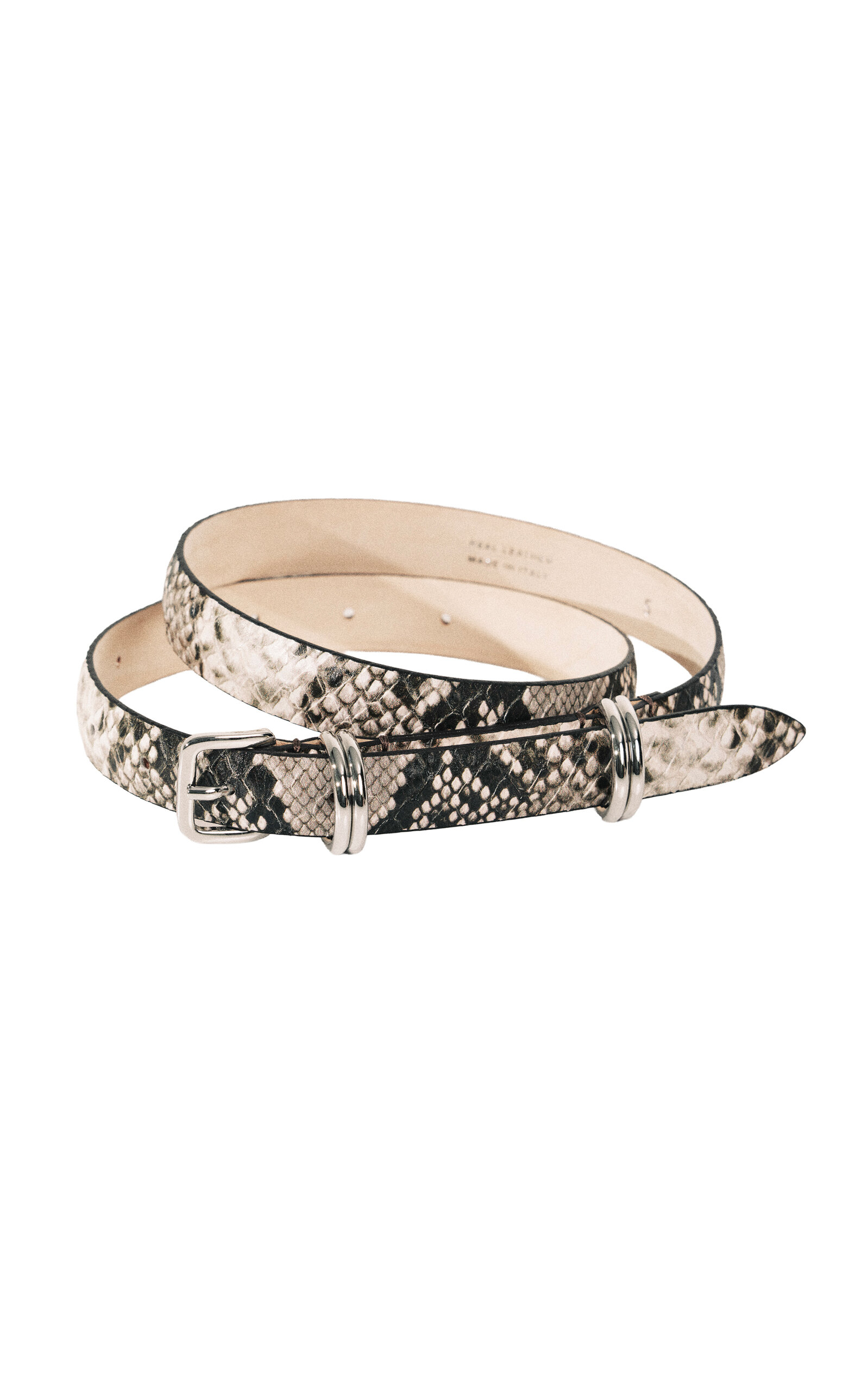 Déhanche Constance Snake-Print Leather Belt