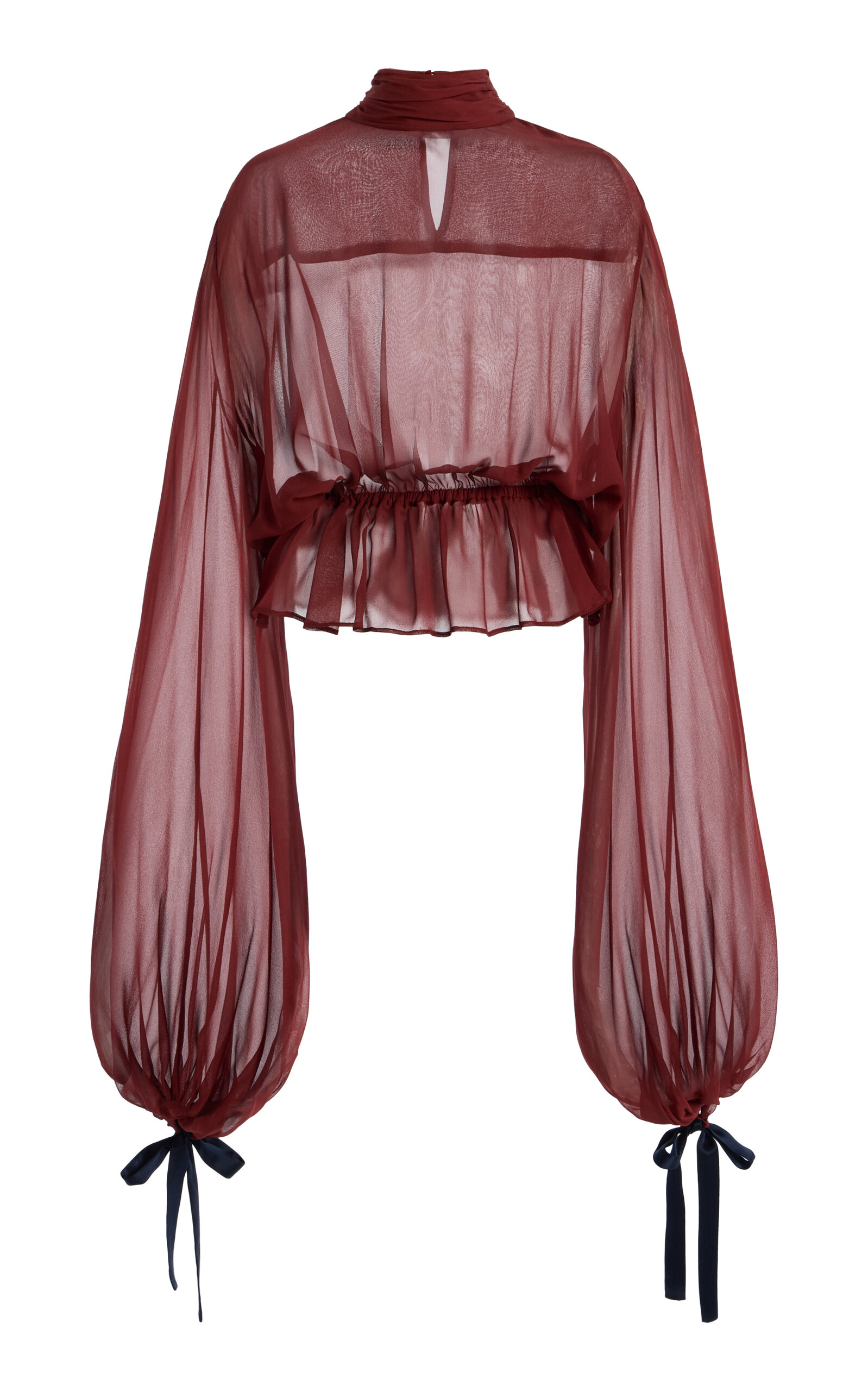 Mel Usine Philippa Silk-chiffon Top In Red