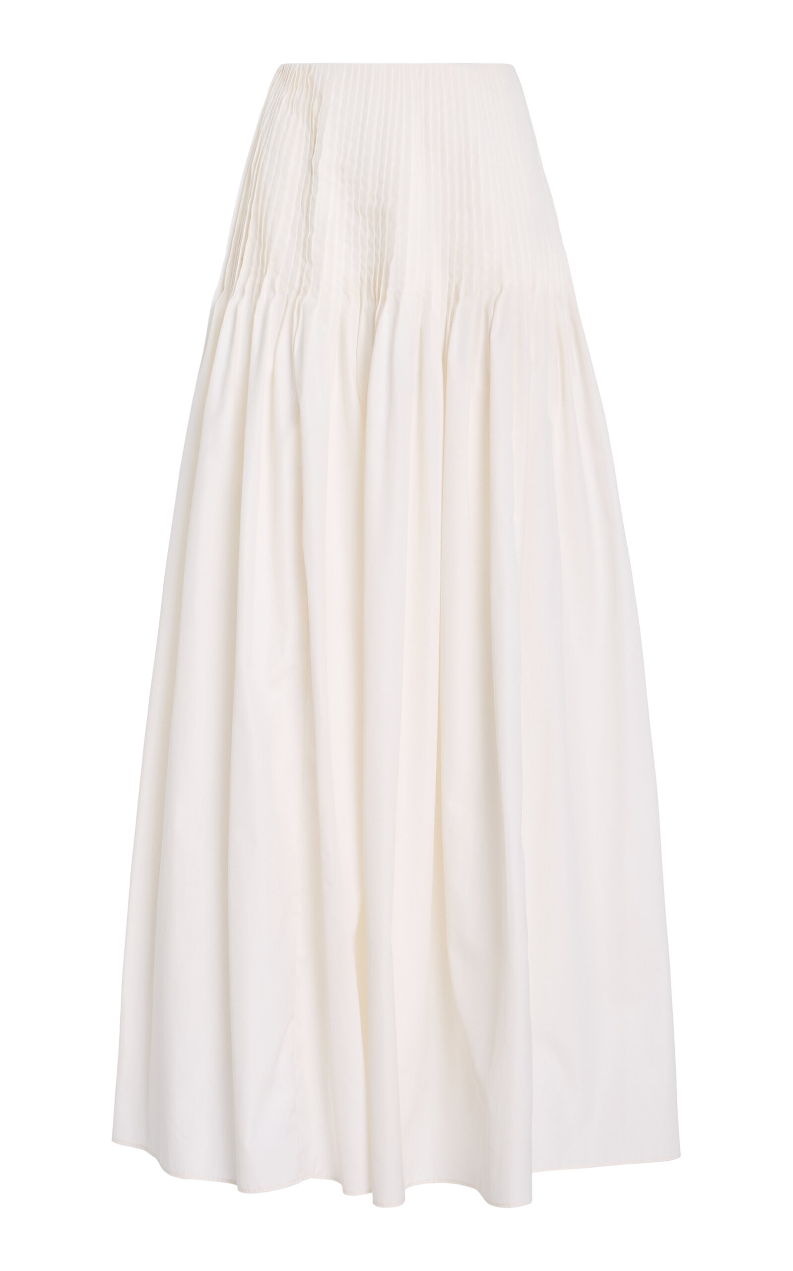 Mel Usine Juliette A-line Cotton-poplin Skirt In White