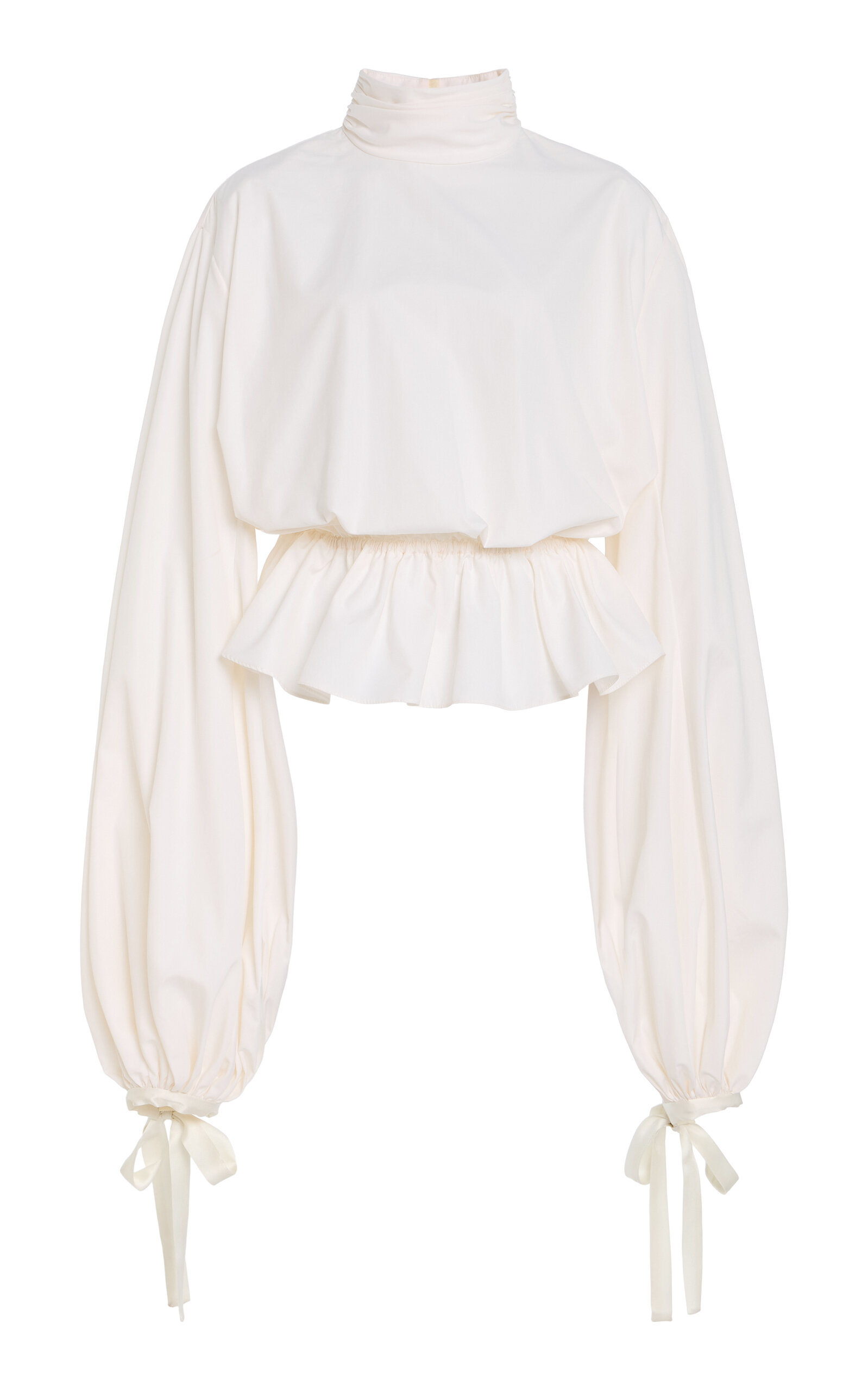 Mel Usine Philippa Cotton-poplin Top In White
