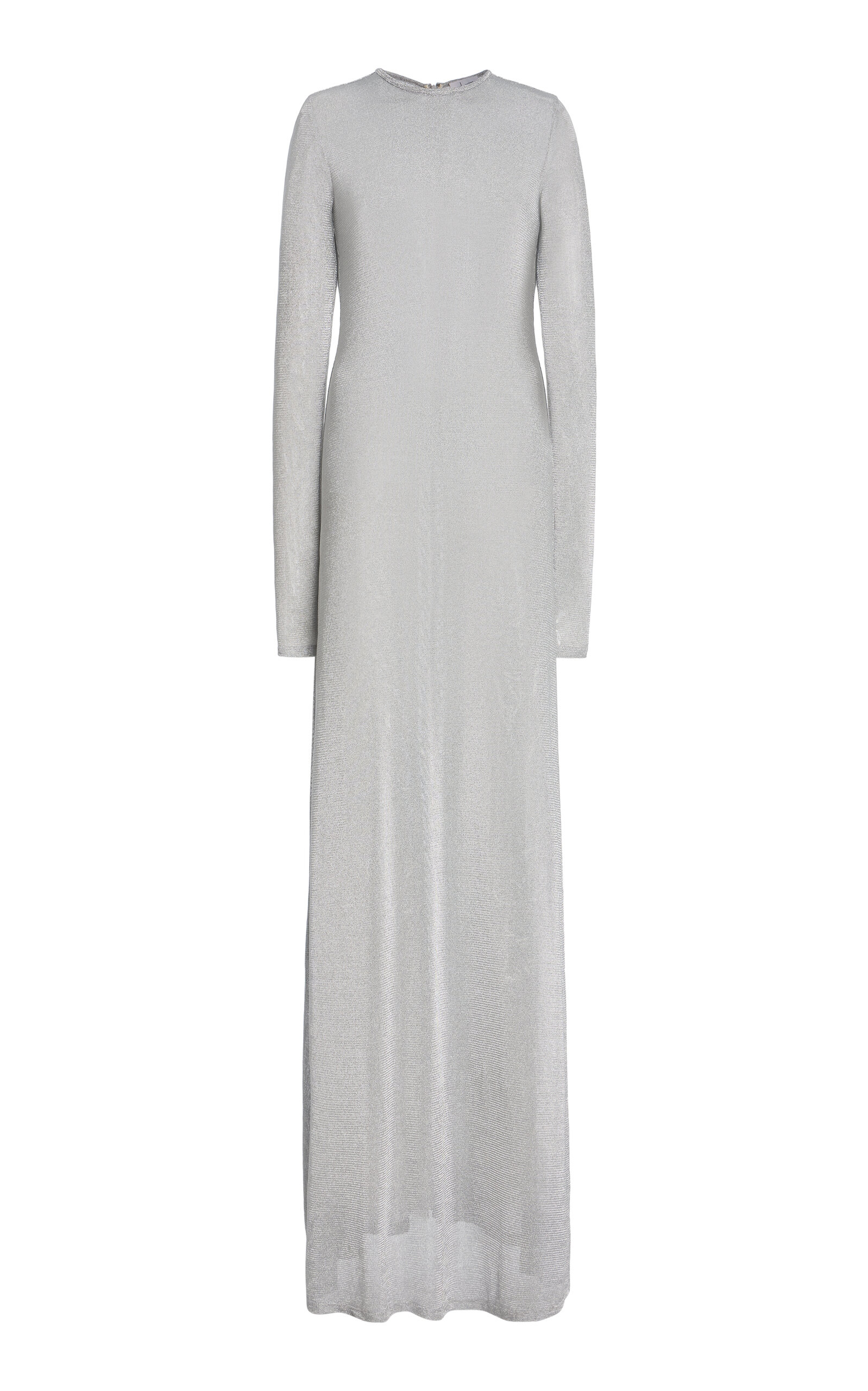 Mel Usine Veronique A-line Chainmail Knit Dres In Silver