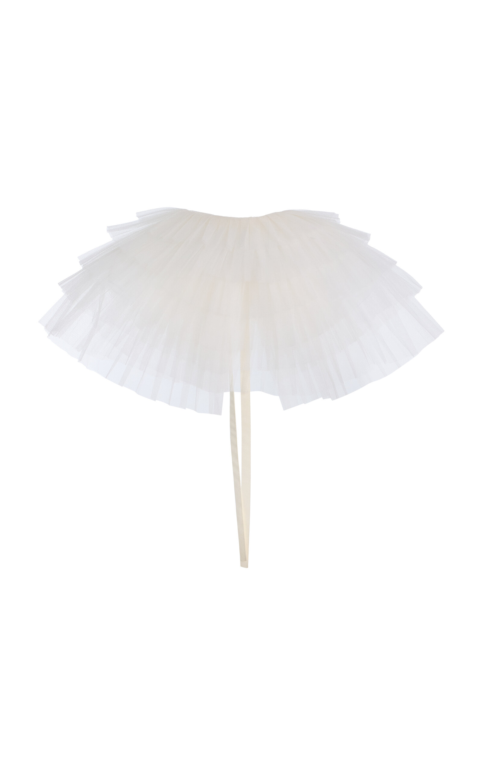 Mel Usine Arras Ruffle Silk Tulle Collar In White