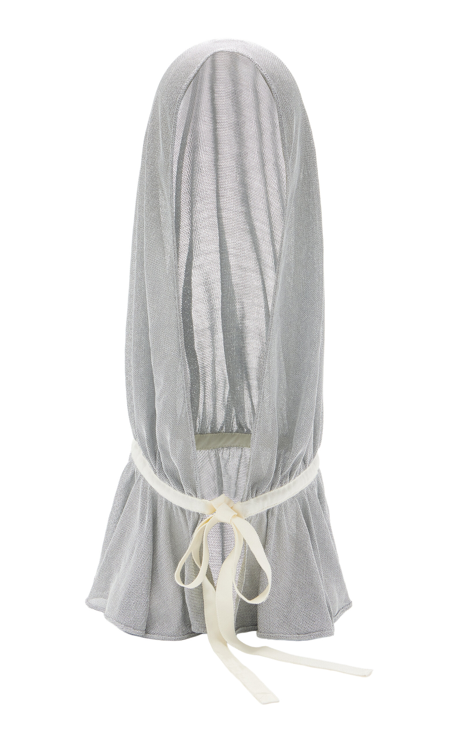 Mel Usine Jeanne Chainmail Knit Hood In Silver