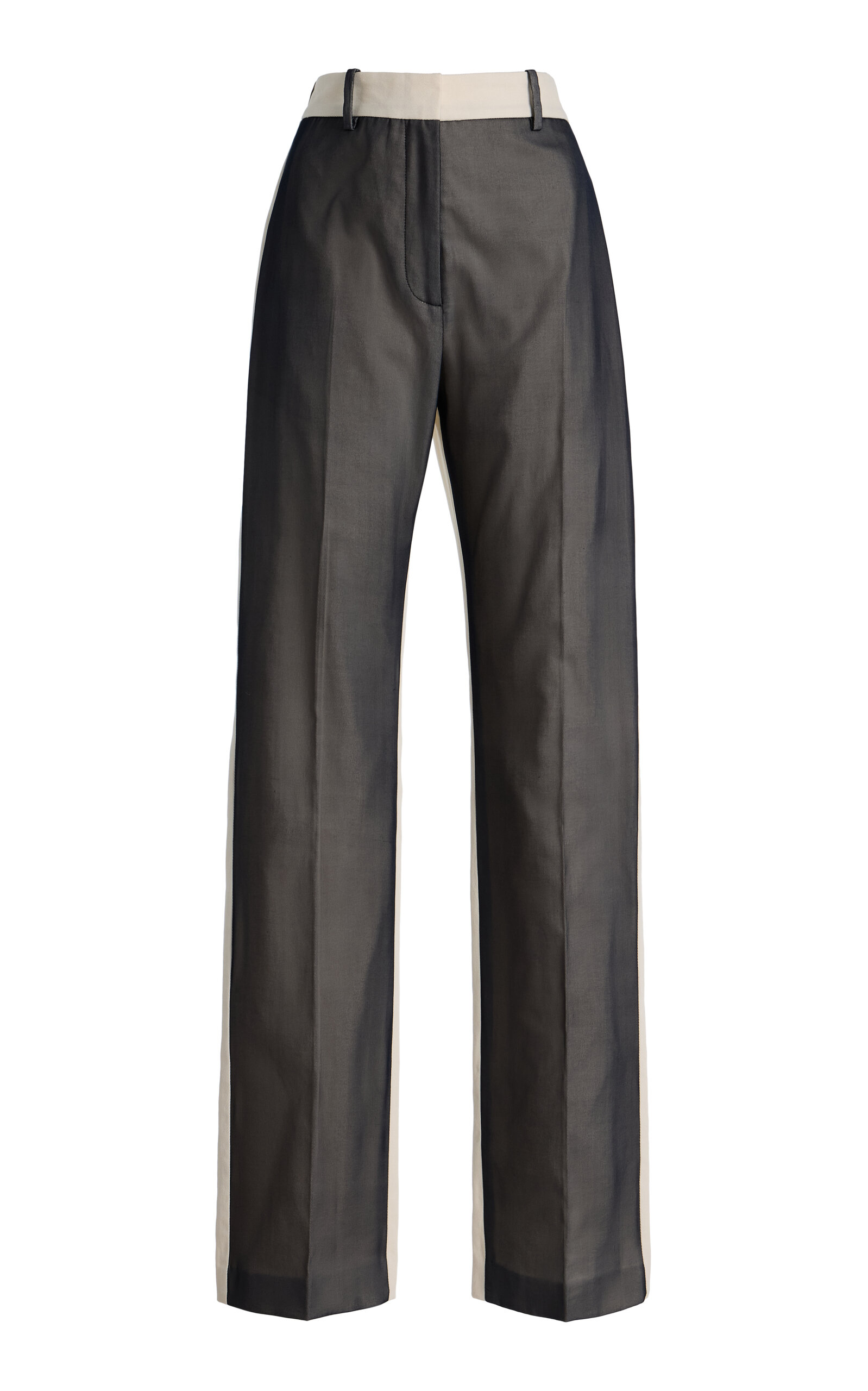 Mel Usine Amandine Pleated Cotton-twill Combo Pants In Multi