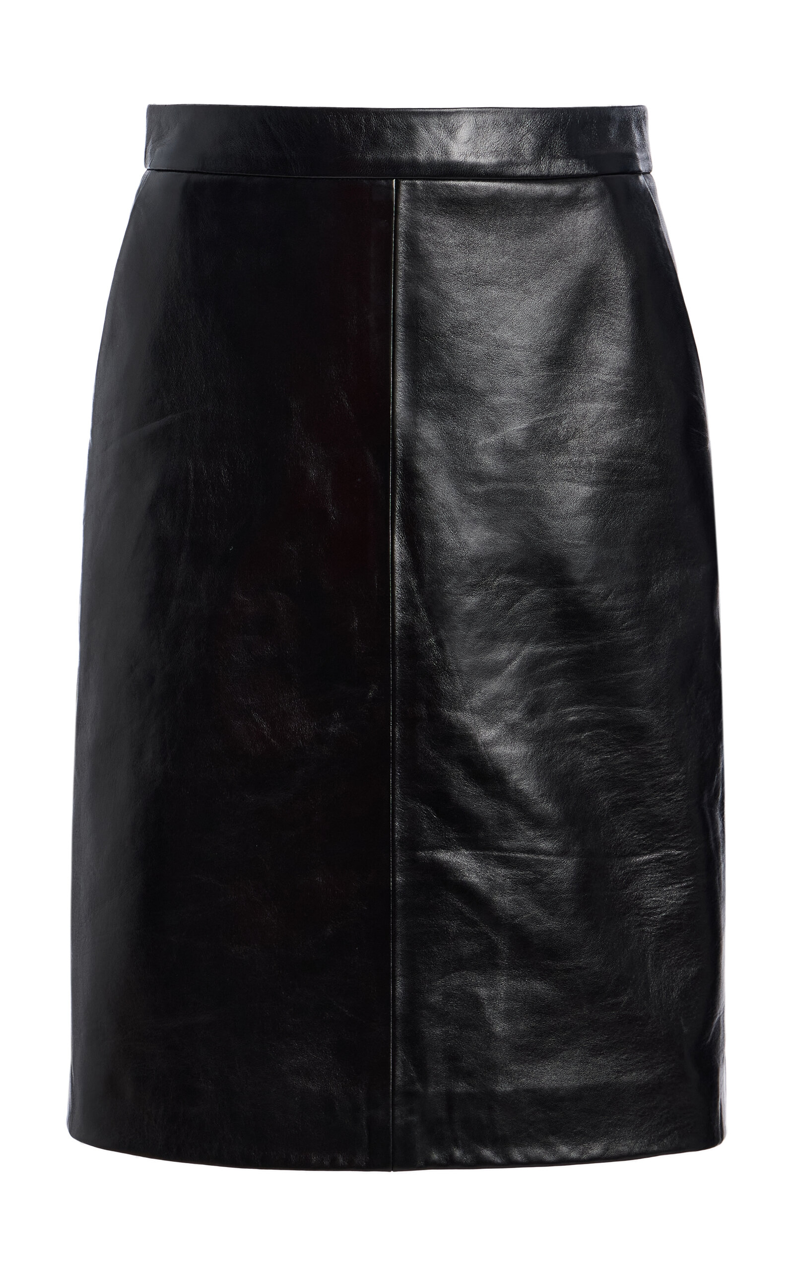 Mel Usine Odette Satin Leather Skirt - Black