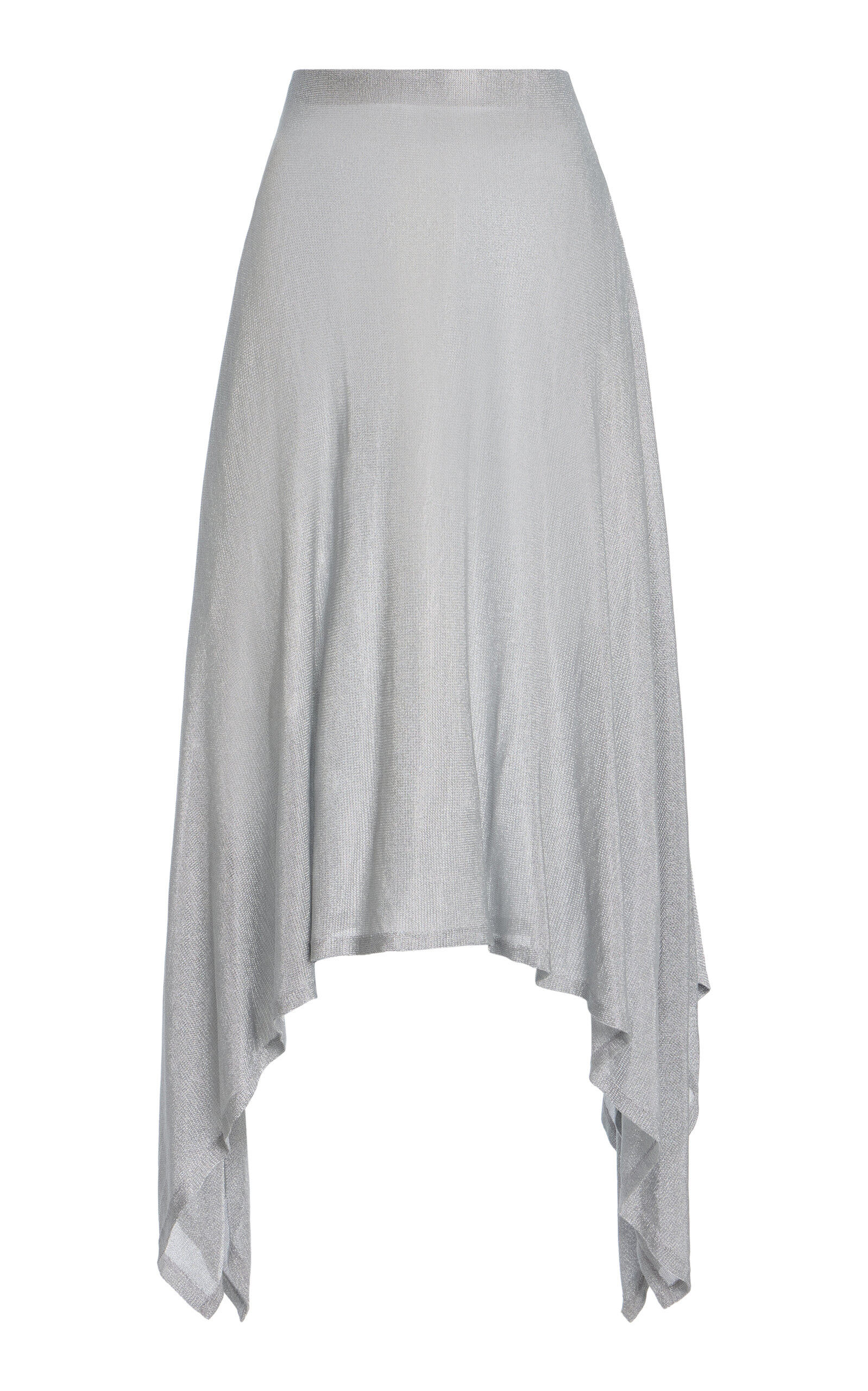 Mel Usine Leonore Asymmetric Chainmail Knit Skirt In Silver