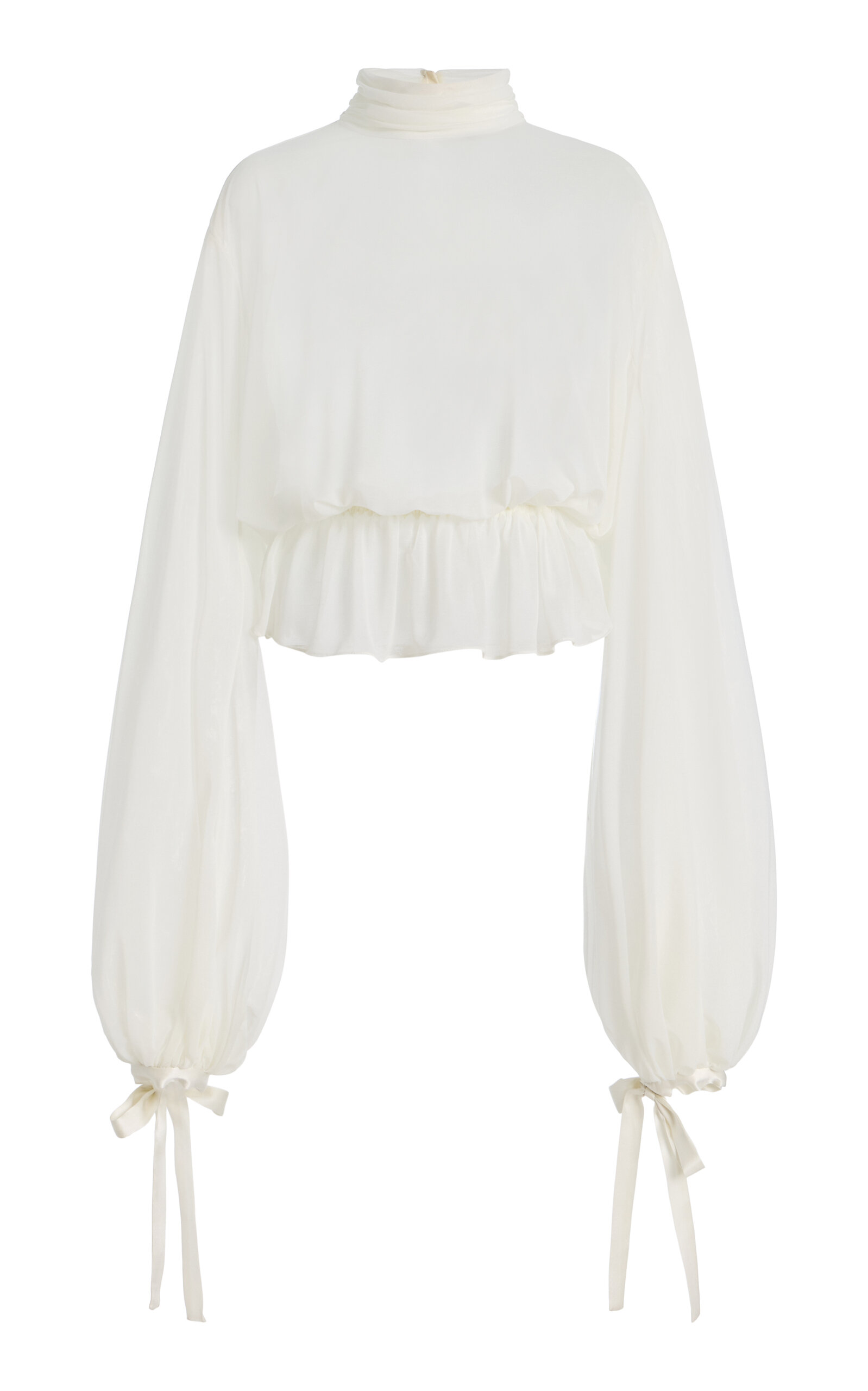 Mel Usine Philippa Silk-chiffon Top In White