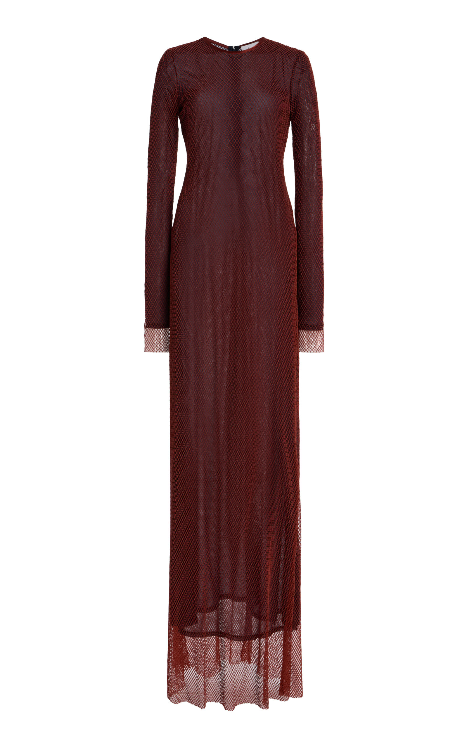 Mel Usine Veronique Fishnet Maxi Dress - Red