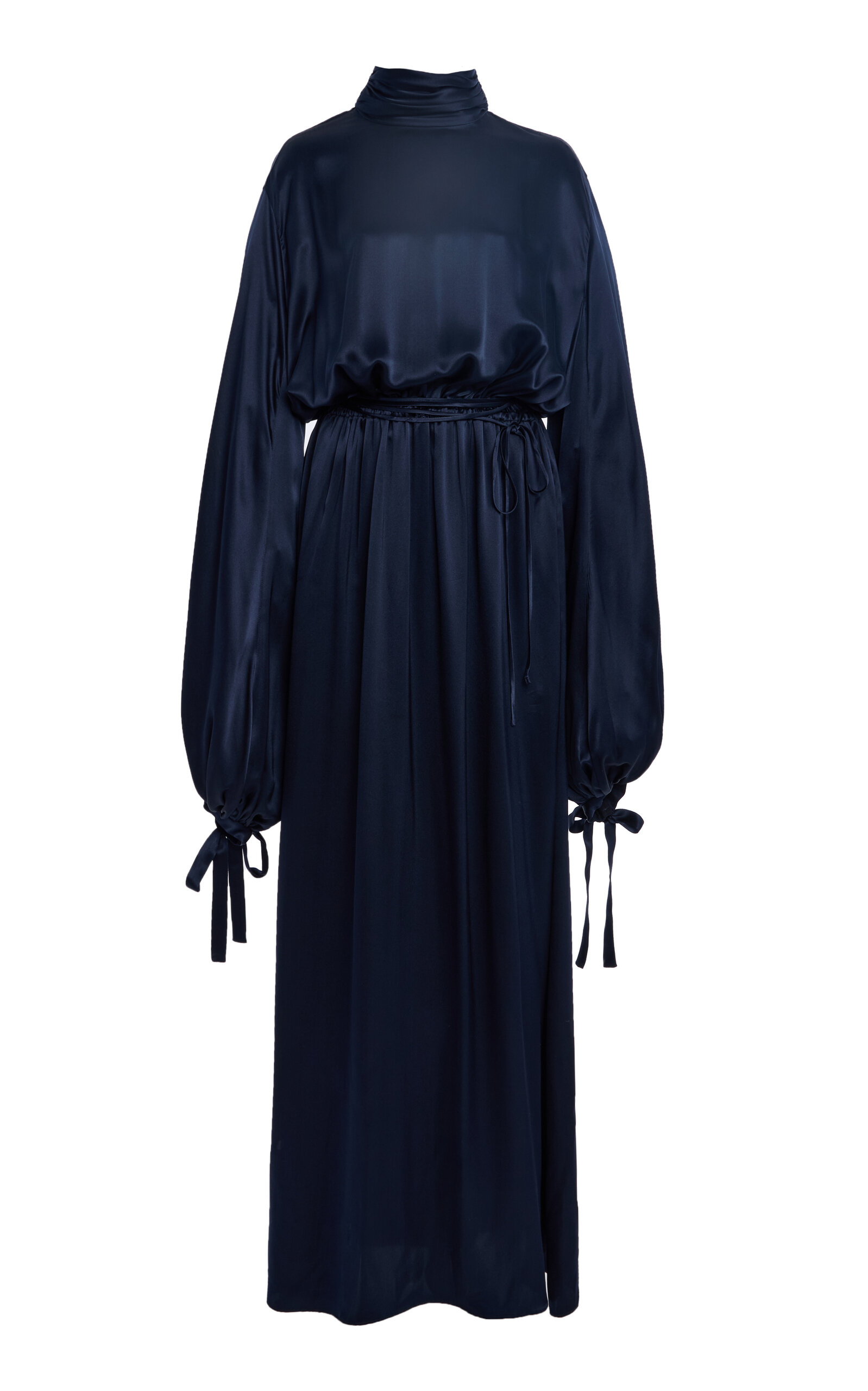 Mel Usine Mathilde Silk-charmeuse Maxi Dress In Blue