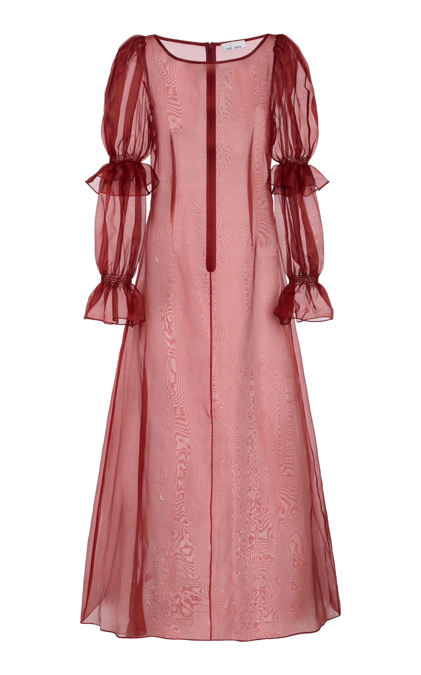 Mel Usine Melisande A-line Silk-organza Dress In Red