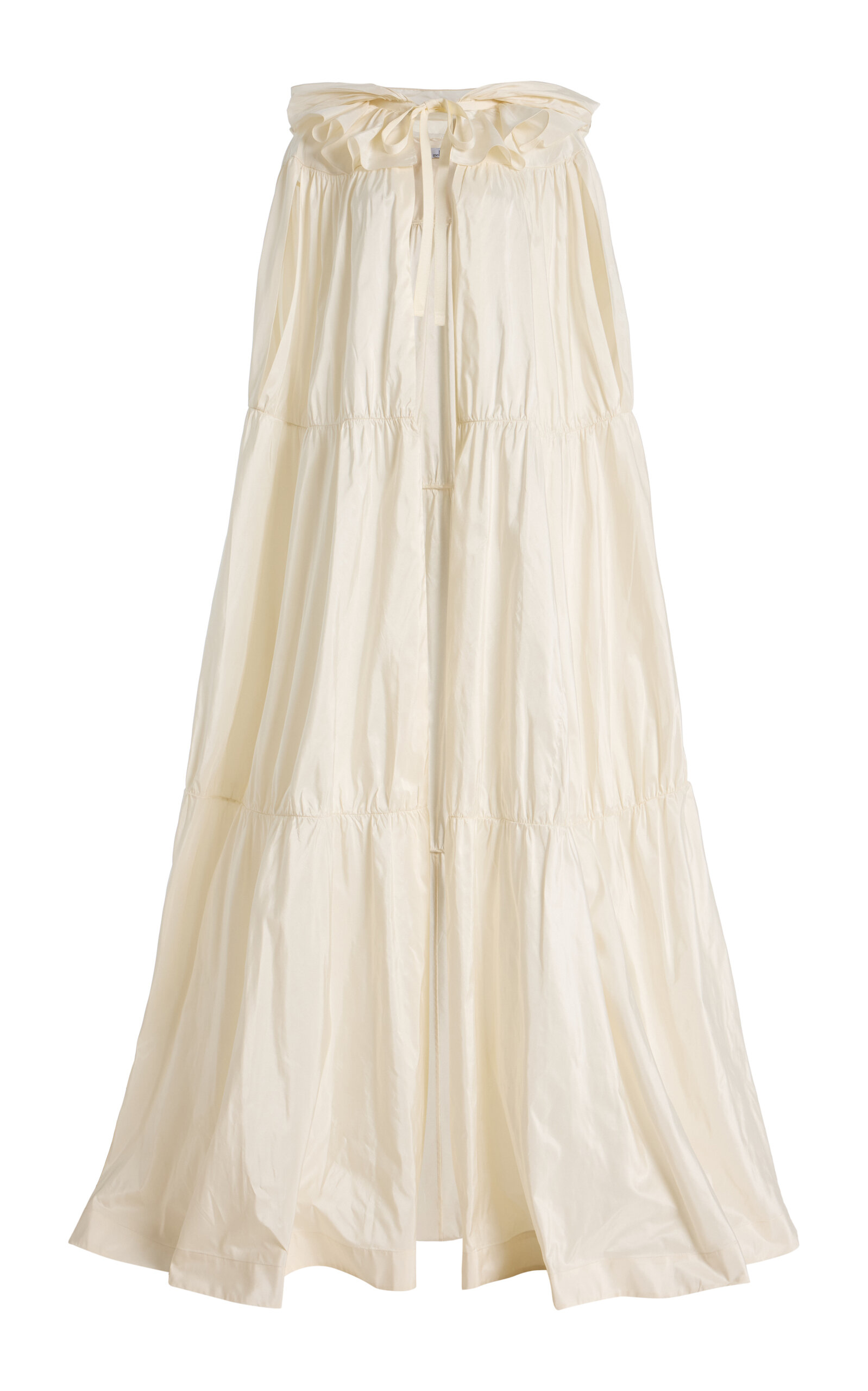 Mel Usine Constance A-line Silk-taffeta Cloak In White