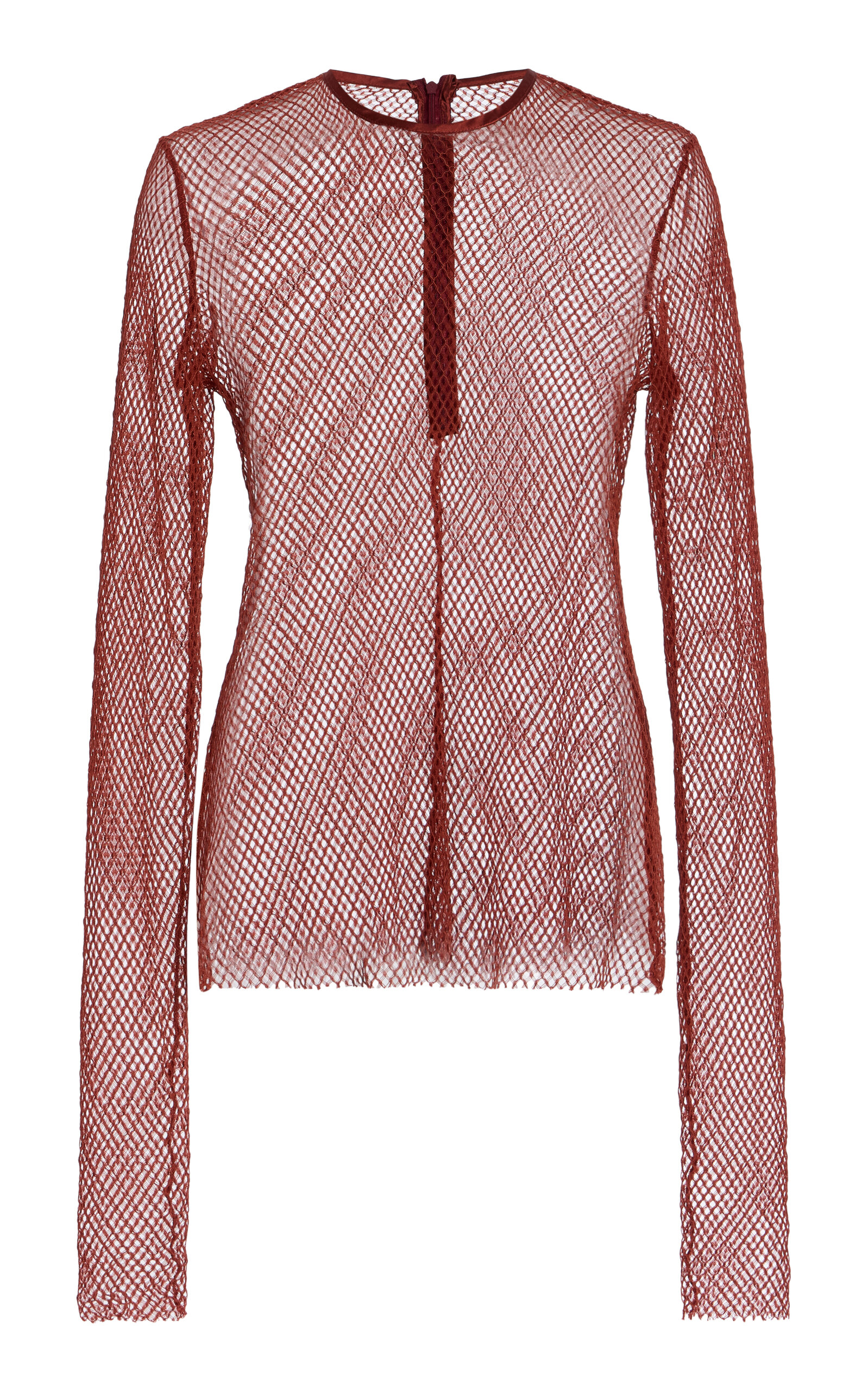 Mel Usine Sophie A-line Fishnet Top In Red