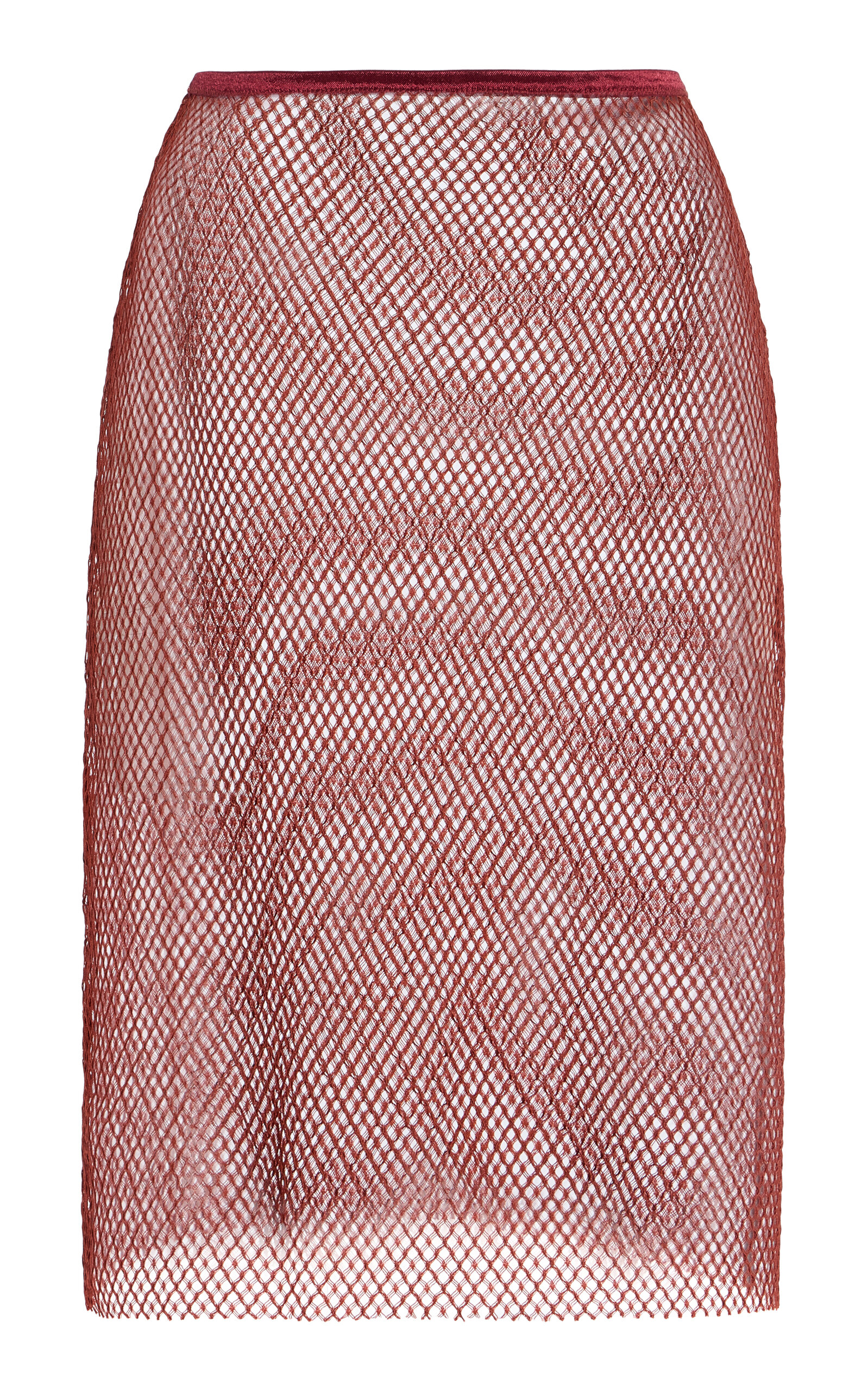 Mel Usine Louise Fishnet Skirt In Red