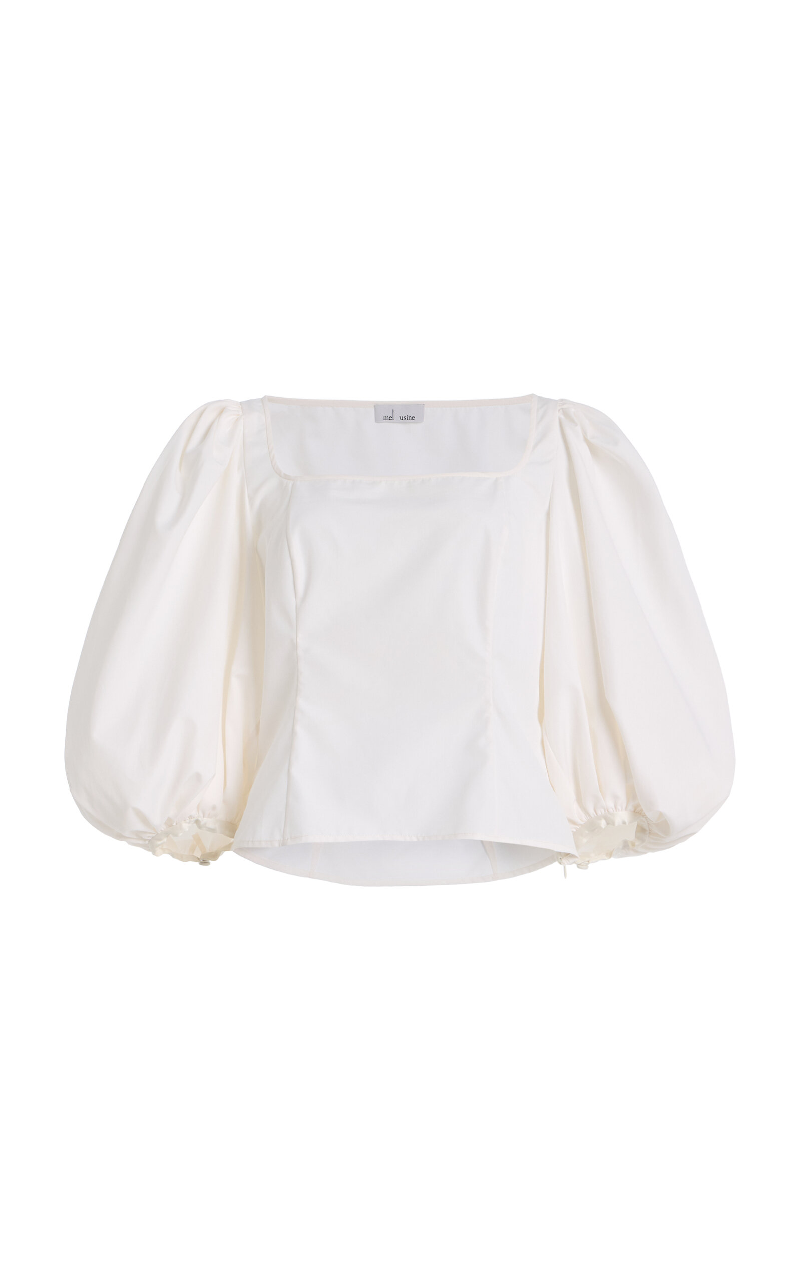 Mel Usine Lyonne Cotton-poplin Top In White