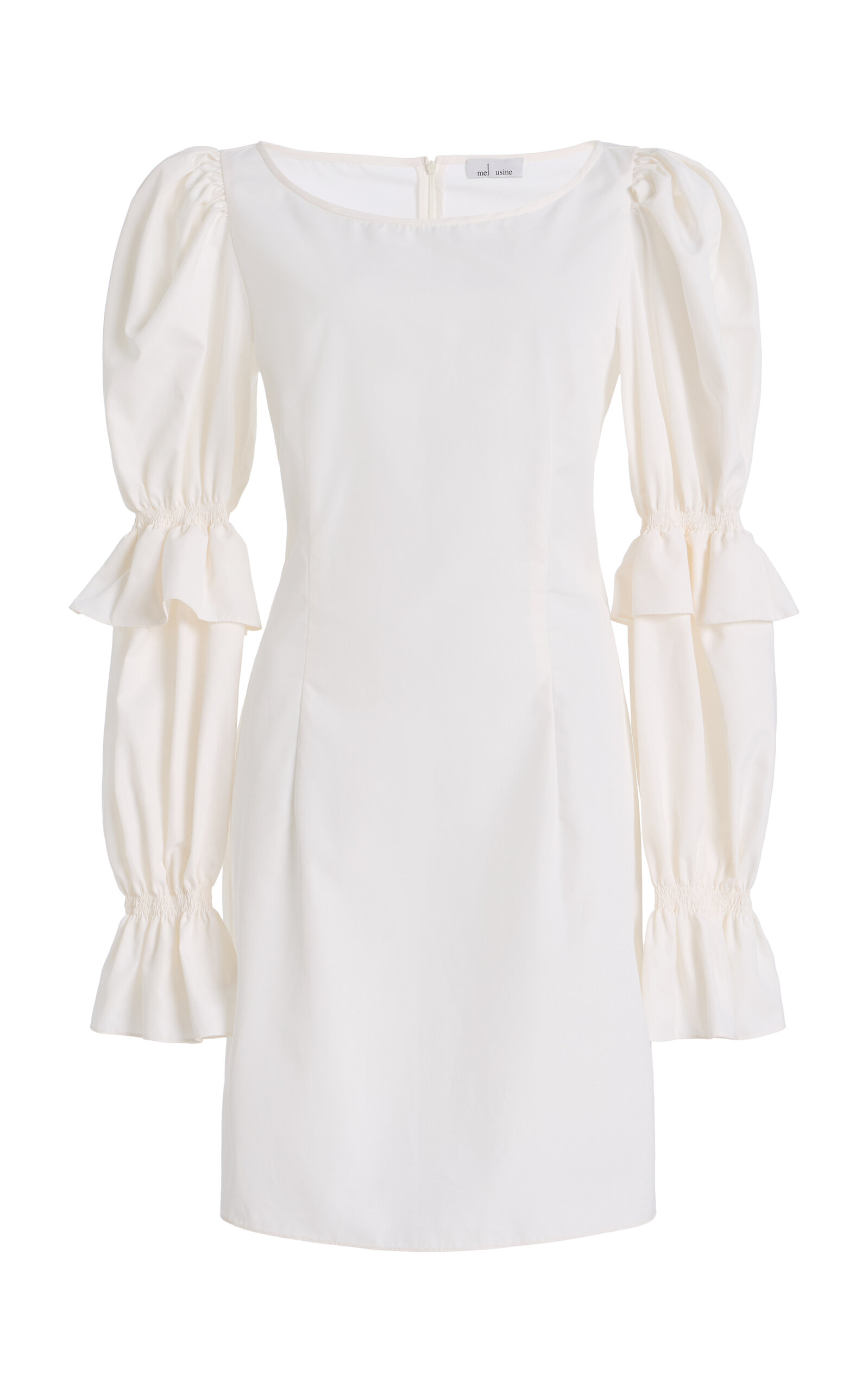Mel Usine Ferrat Mini Cotton-Poplin Dress - Off-White