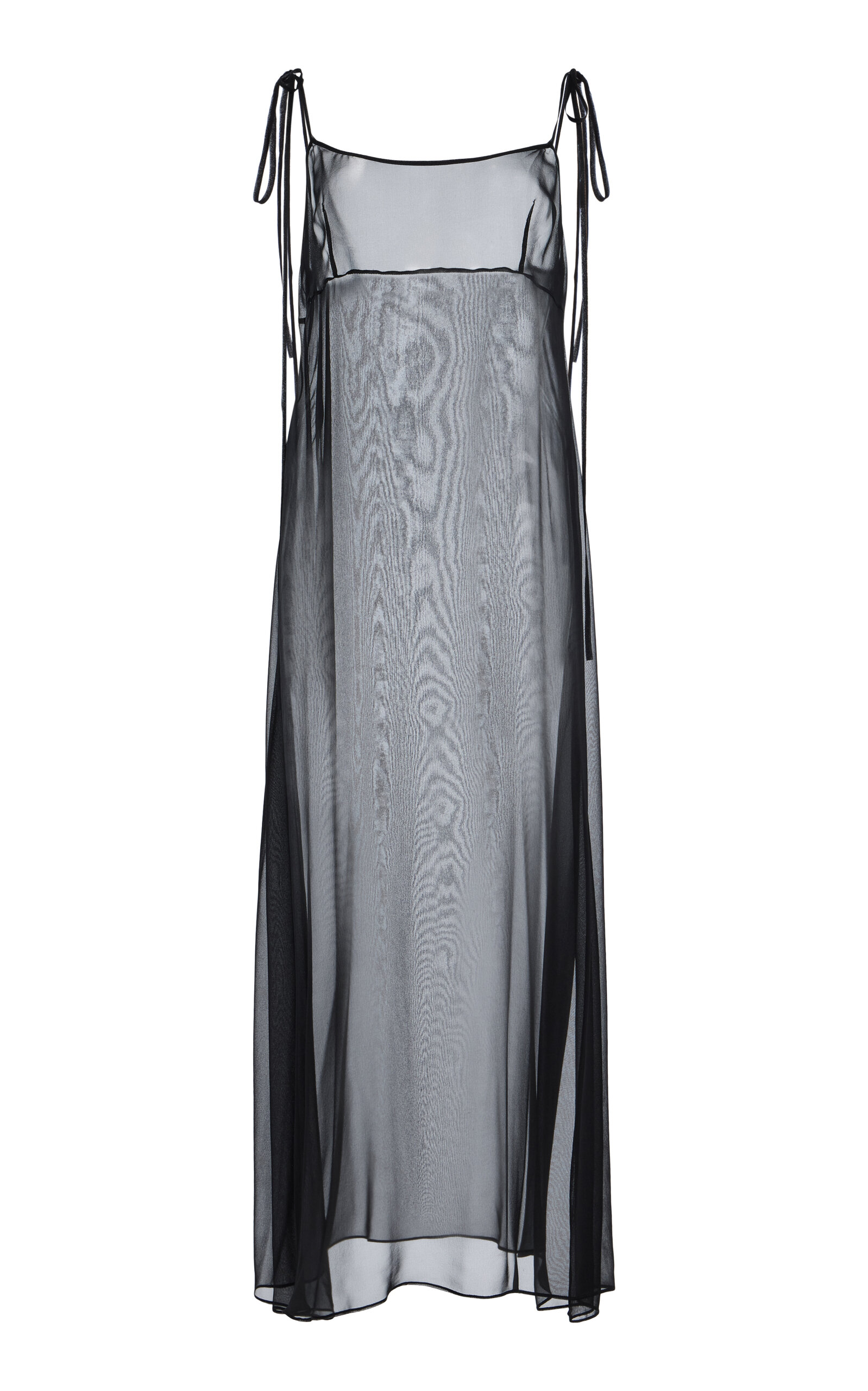 Mel Usine Camille Sheer Silk-chiffon Dress In Black