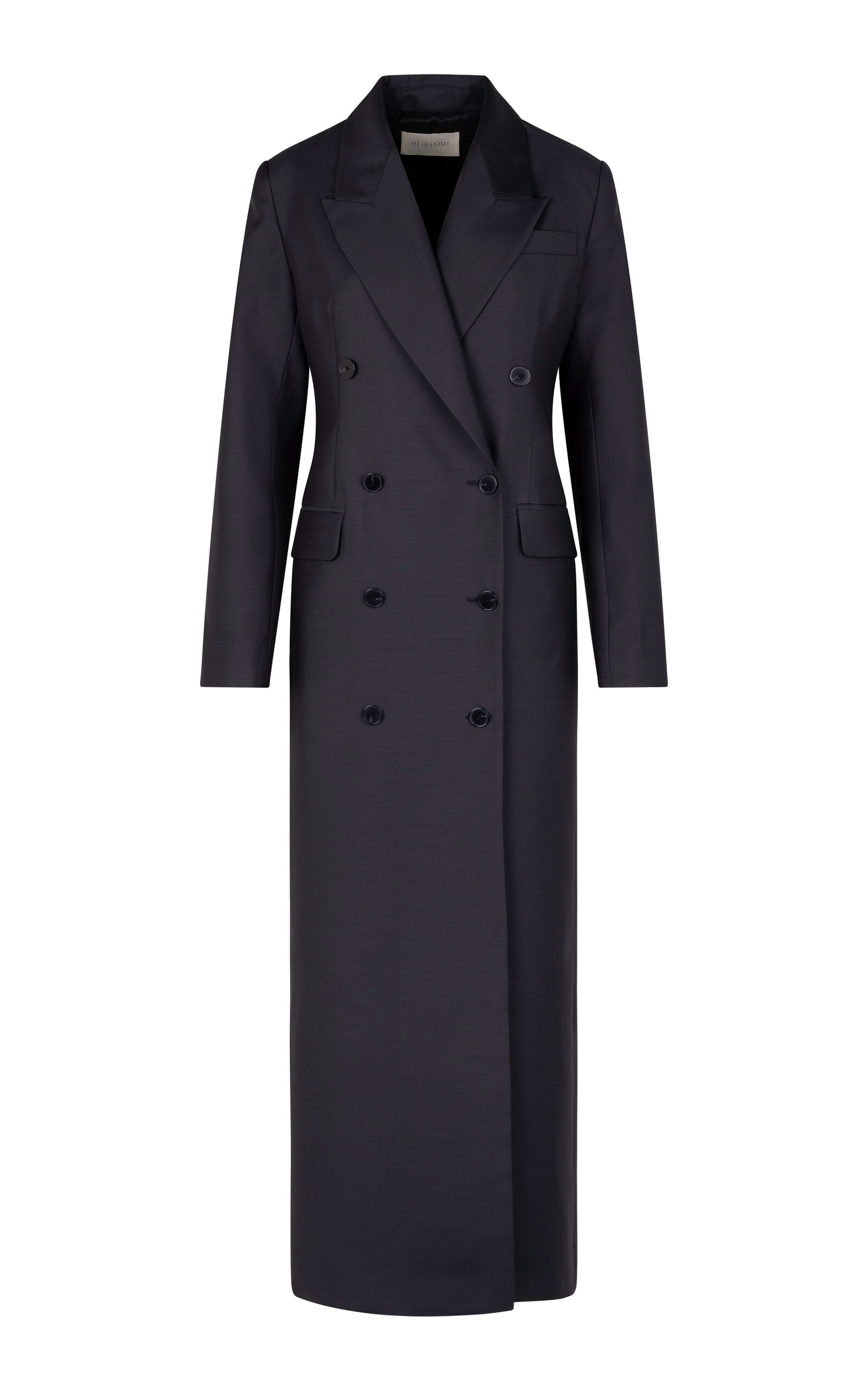 Heirlome Freida Wool-silk Midi Coat In Black