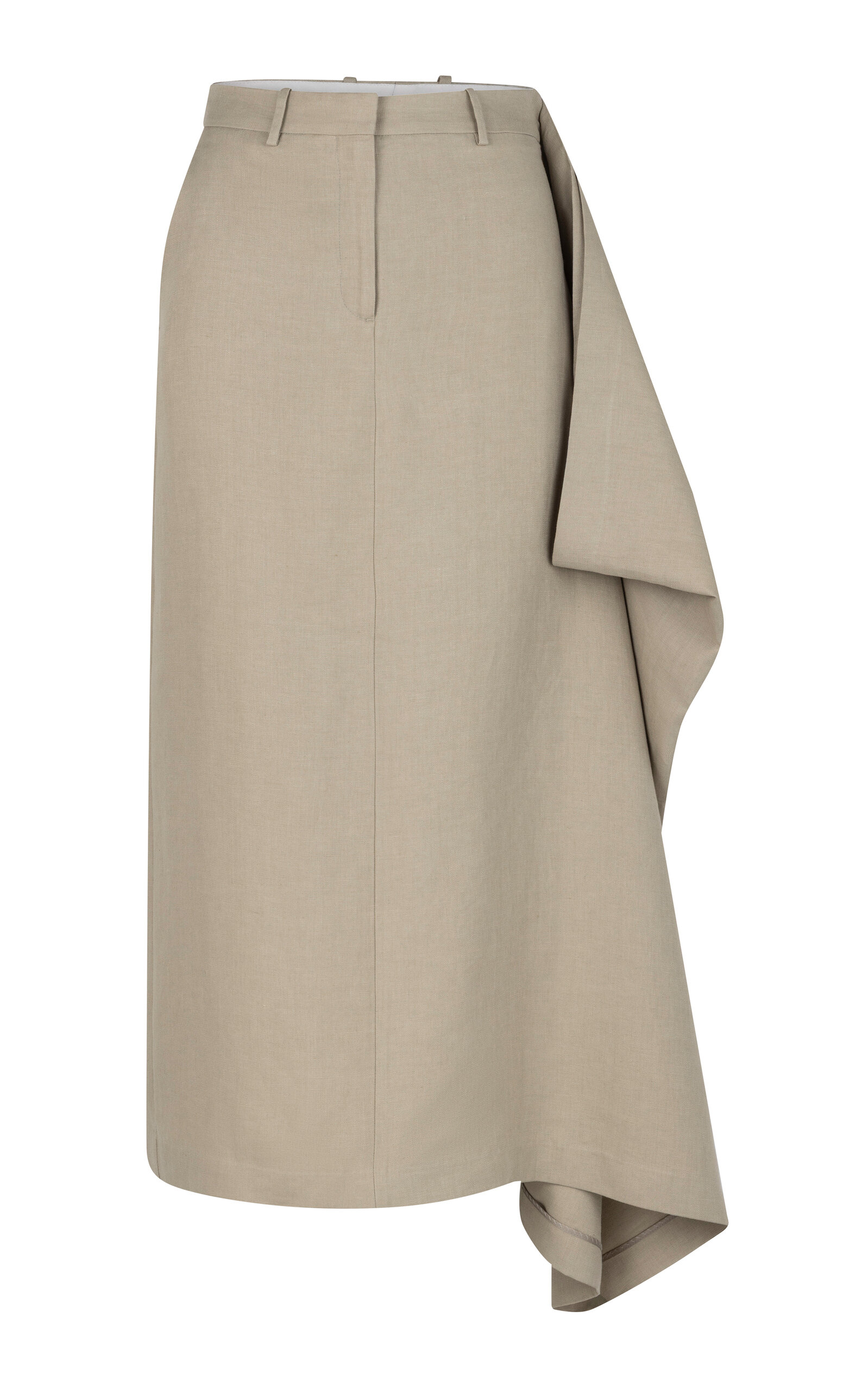 Heirlome Augusta Linen Midi Skirt In Neutral