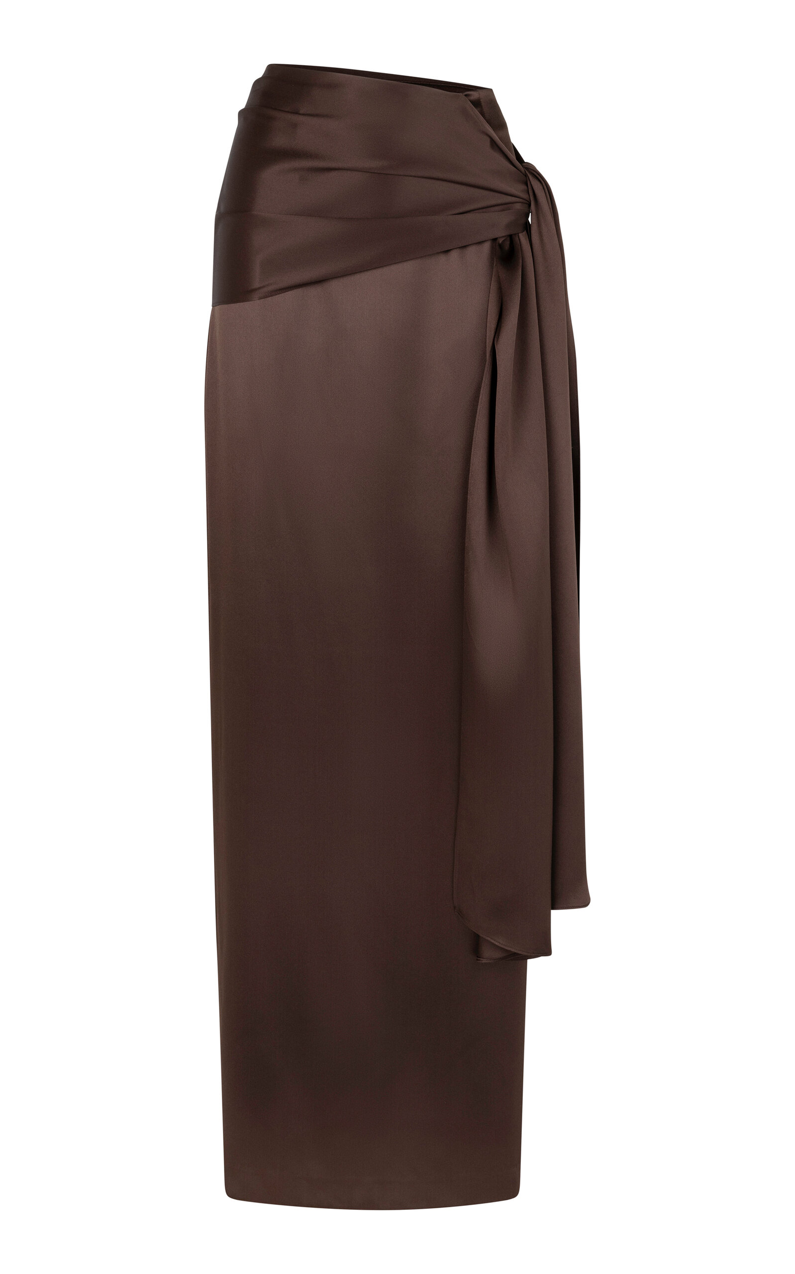 Heirlome Mila Silk Maxi Skirt In Brown