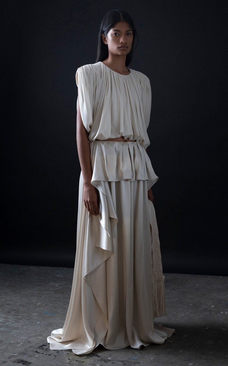 Heirlome Maude Silk Maxi Skirt In White