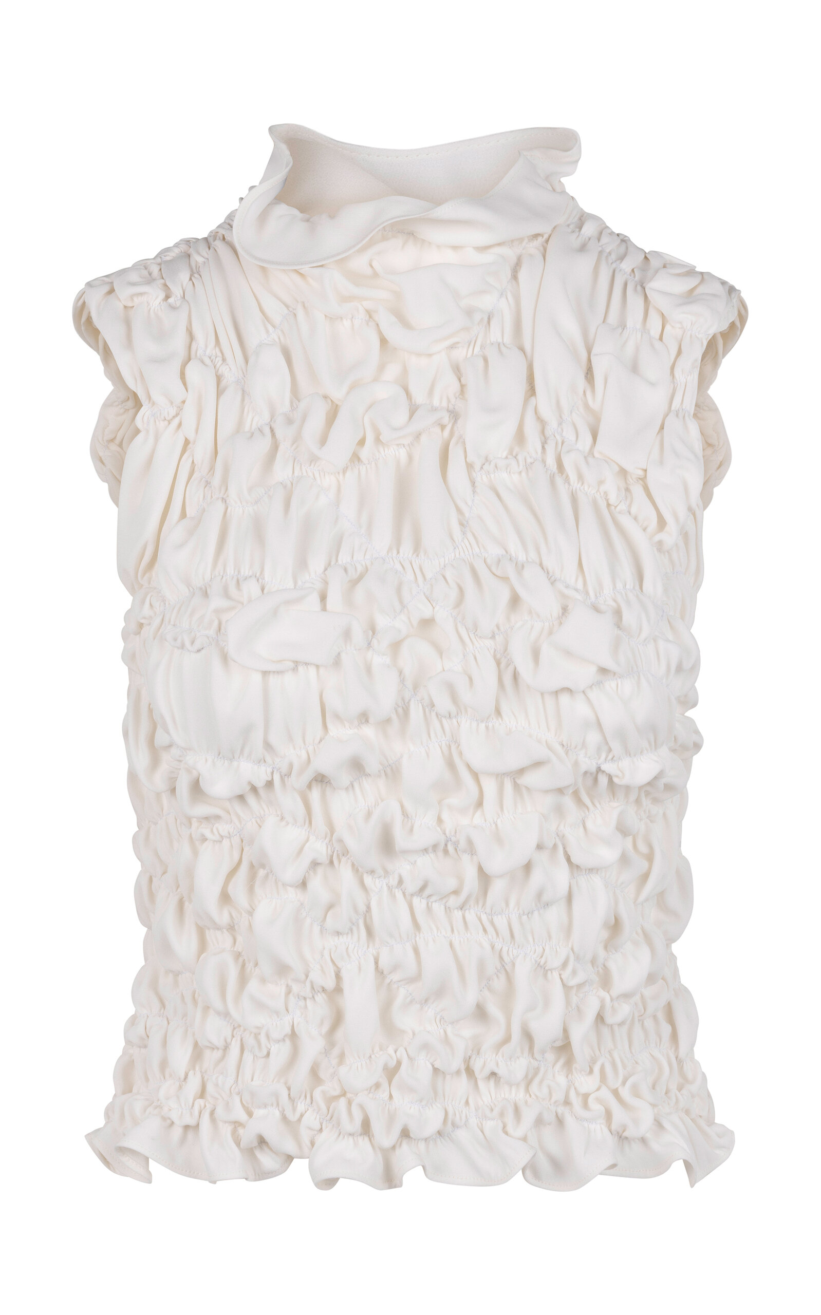 Heirlome Sloane Ruched Silk Top In White