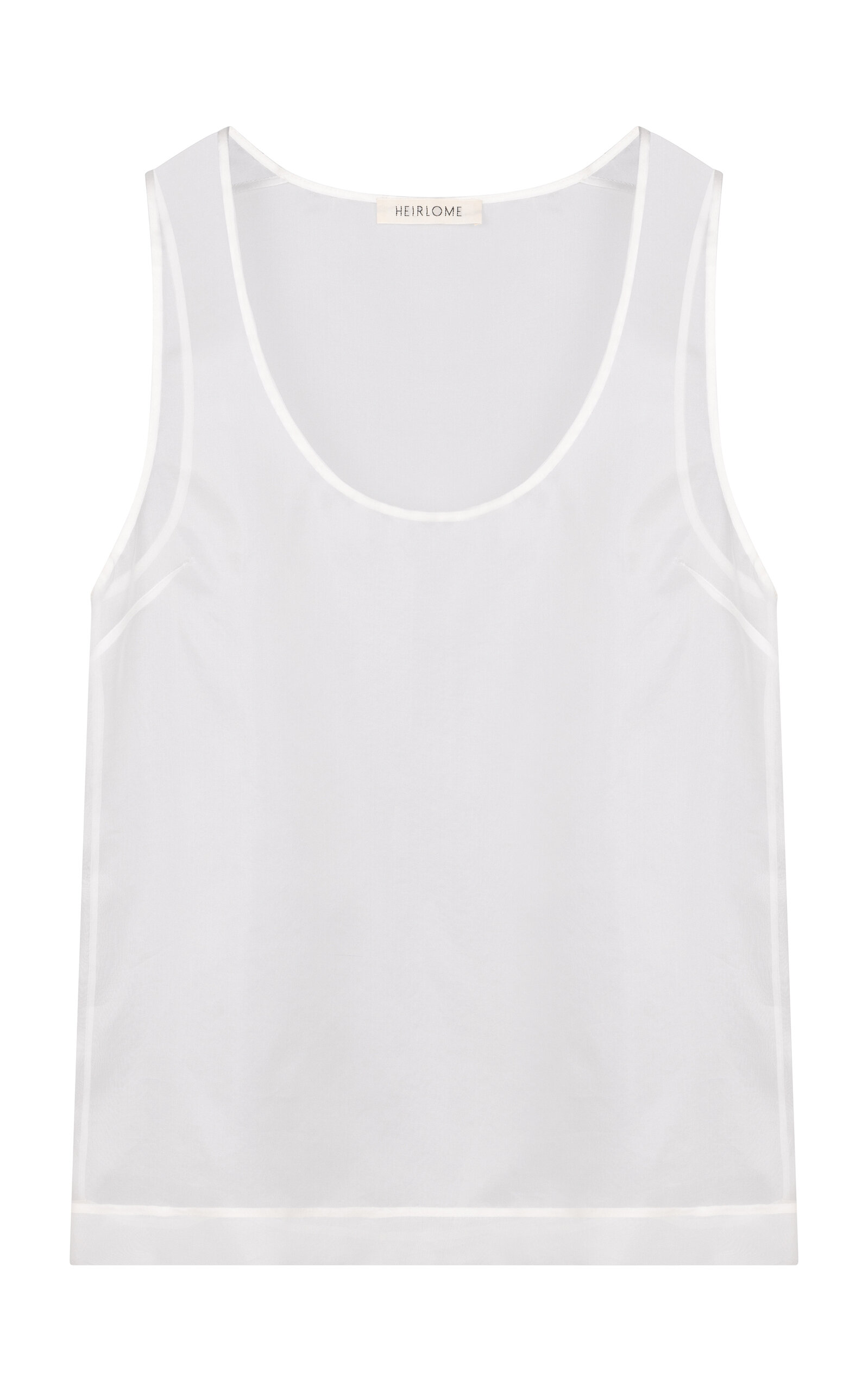 Heirlome Elaine Sheer Silk Organza Tank Top In White
