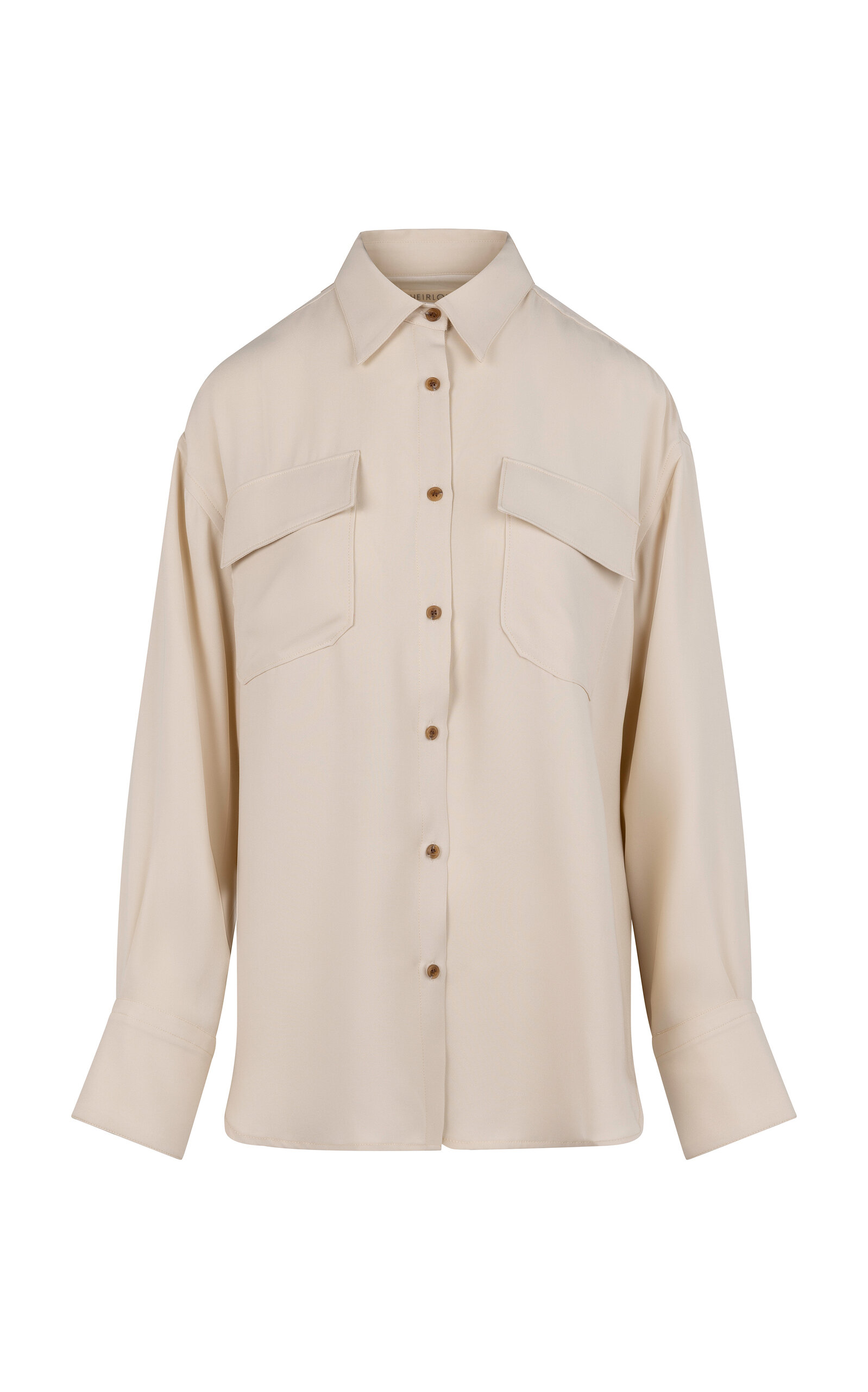 Heirlome May Two-Pocket Silk Shirt - Nude