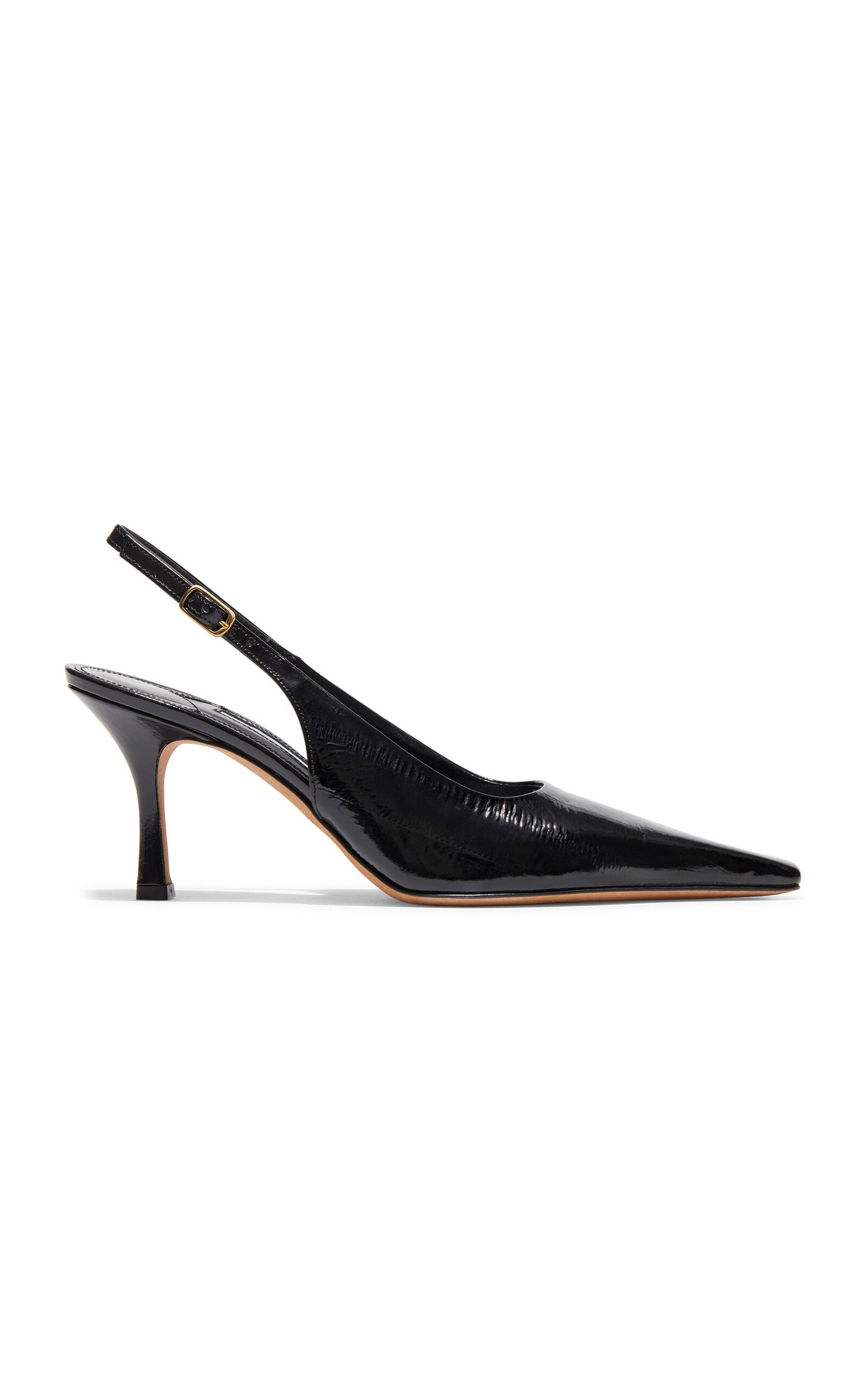 Emme Parsons Elana Eelskin-effect Leather Slingback Pumps In Black