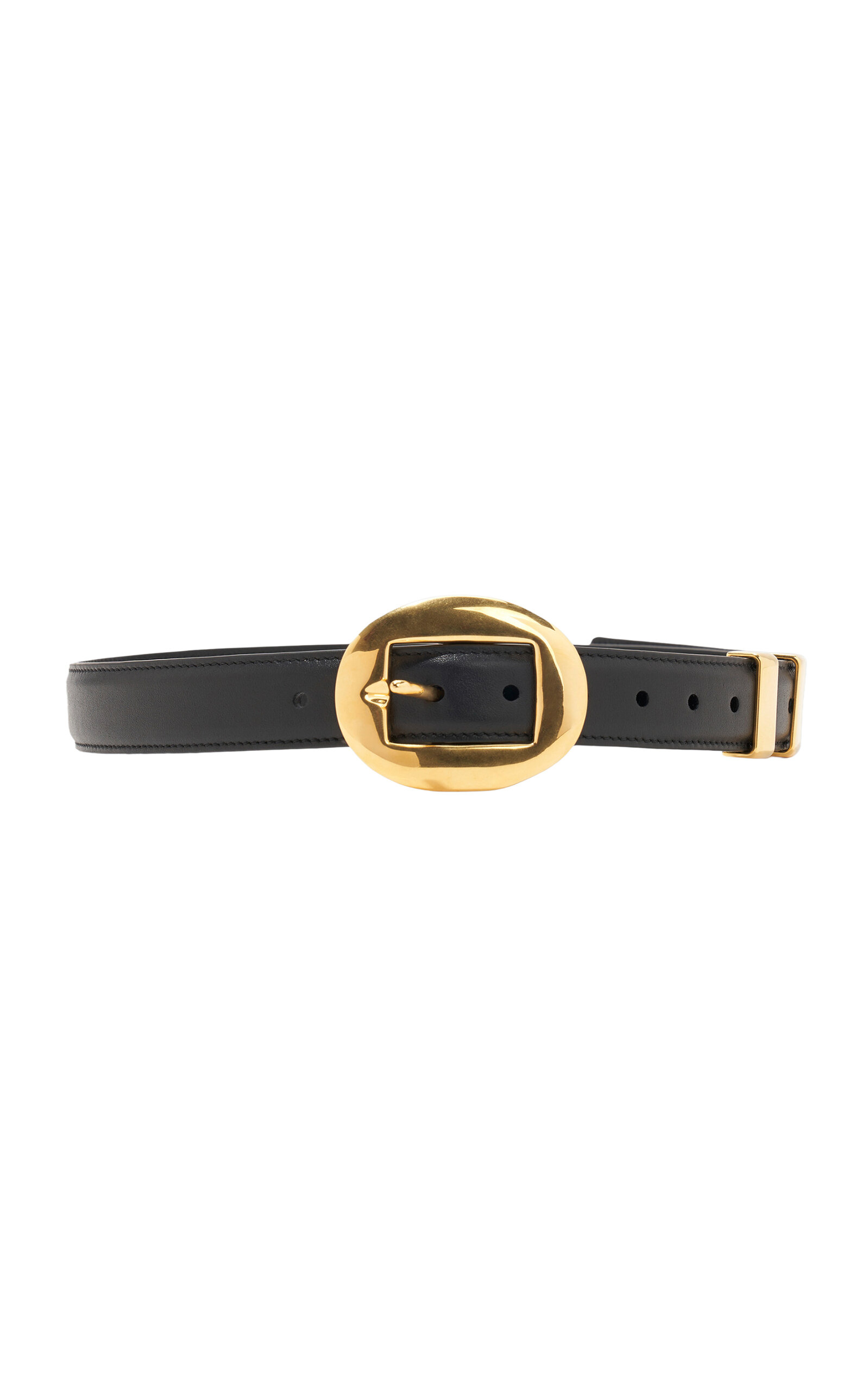 Altuzarra Vintage Brass Buckle Belt - Black