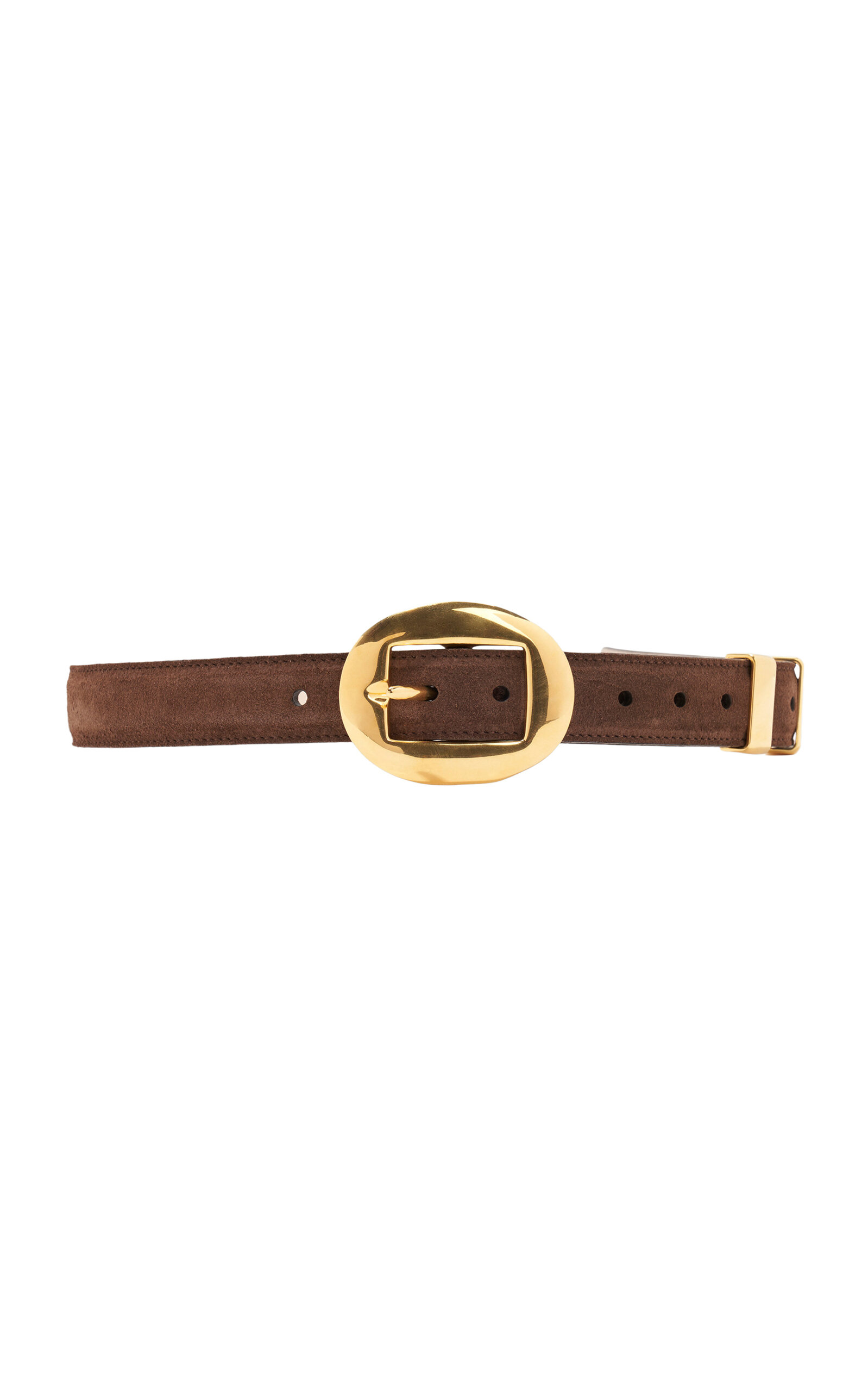 Altuzarra Vintage Brass Buckle Belt In Brown