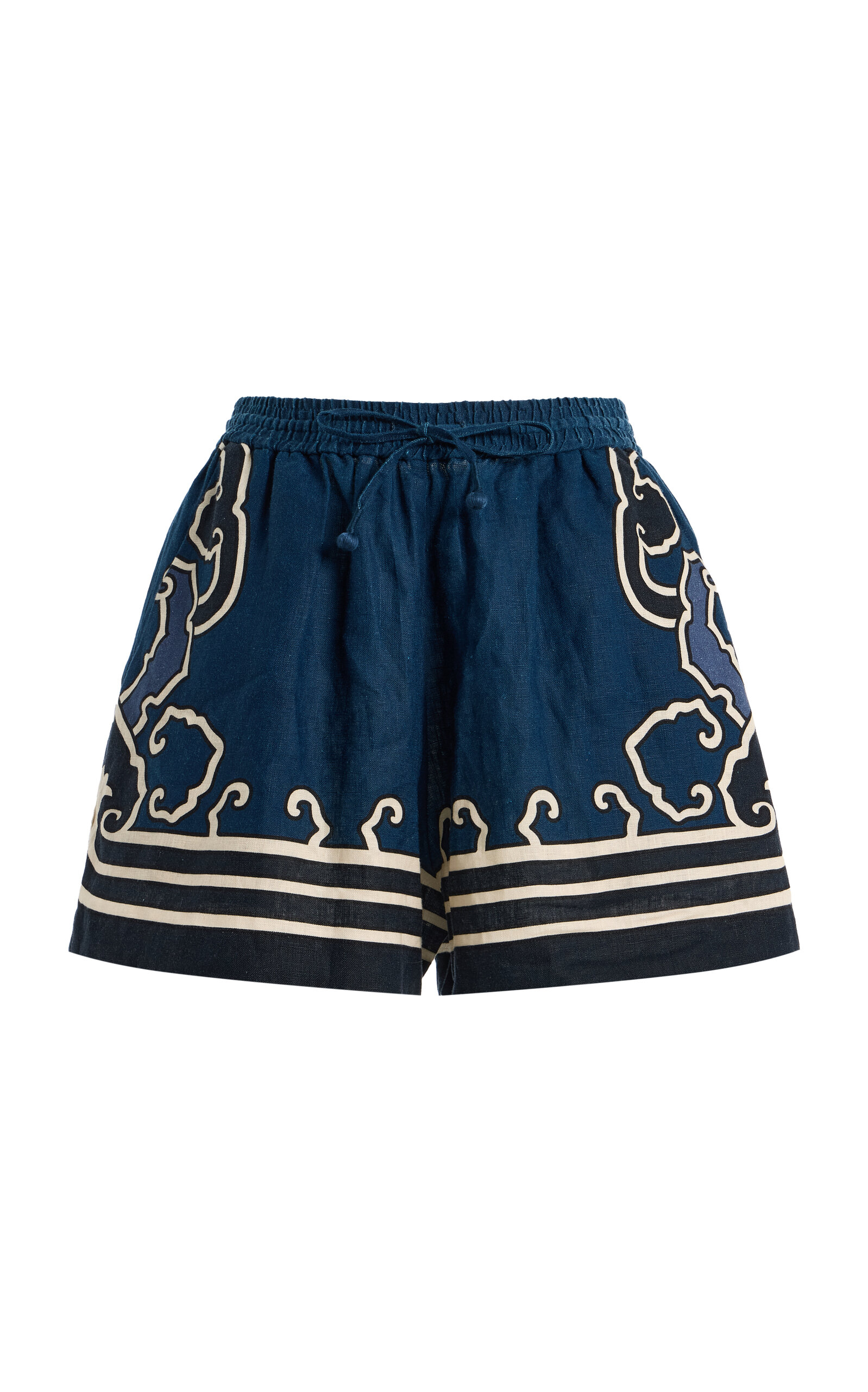 Sea Blaise Print Linen Shorts