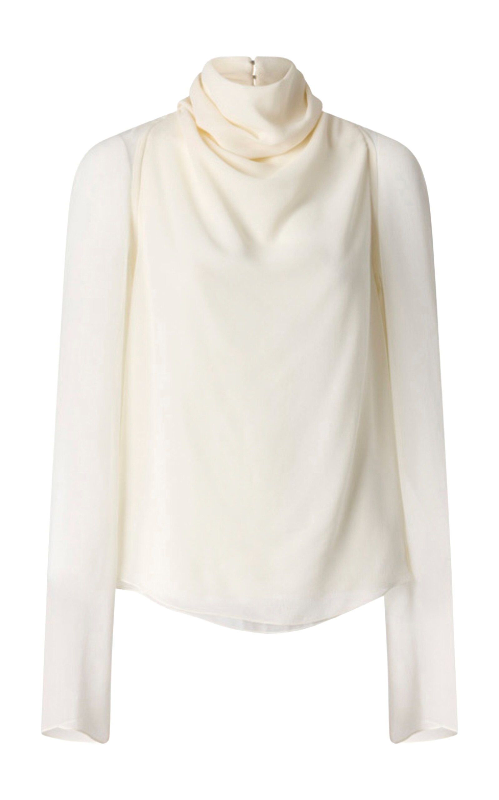 Altuzarra Cara Draped Georgette Top In Neutral