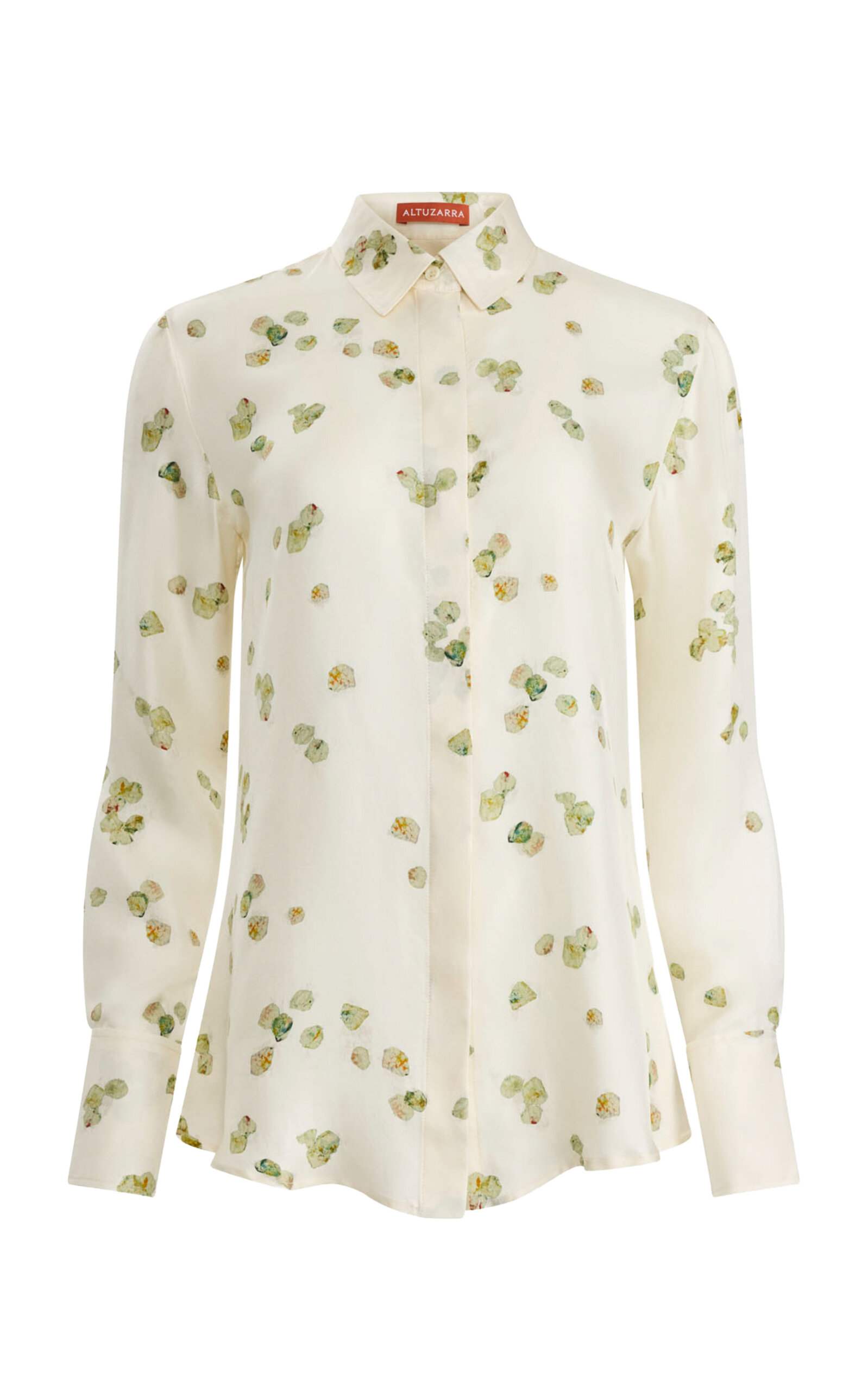 Altuzarra Chika Printed Silk Shirt In White
