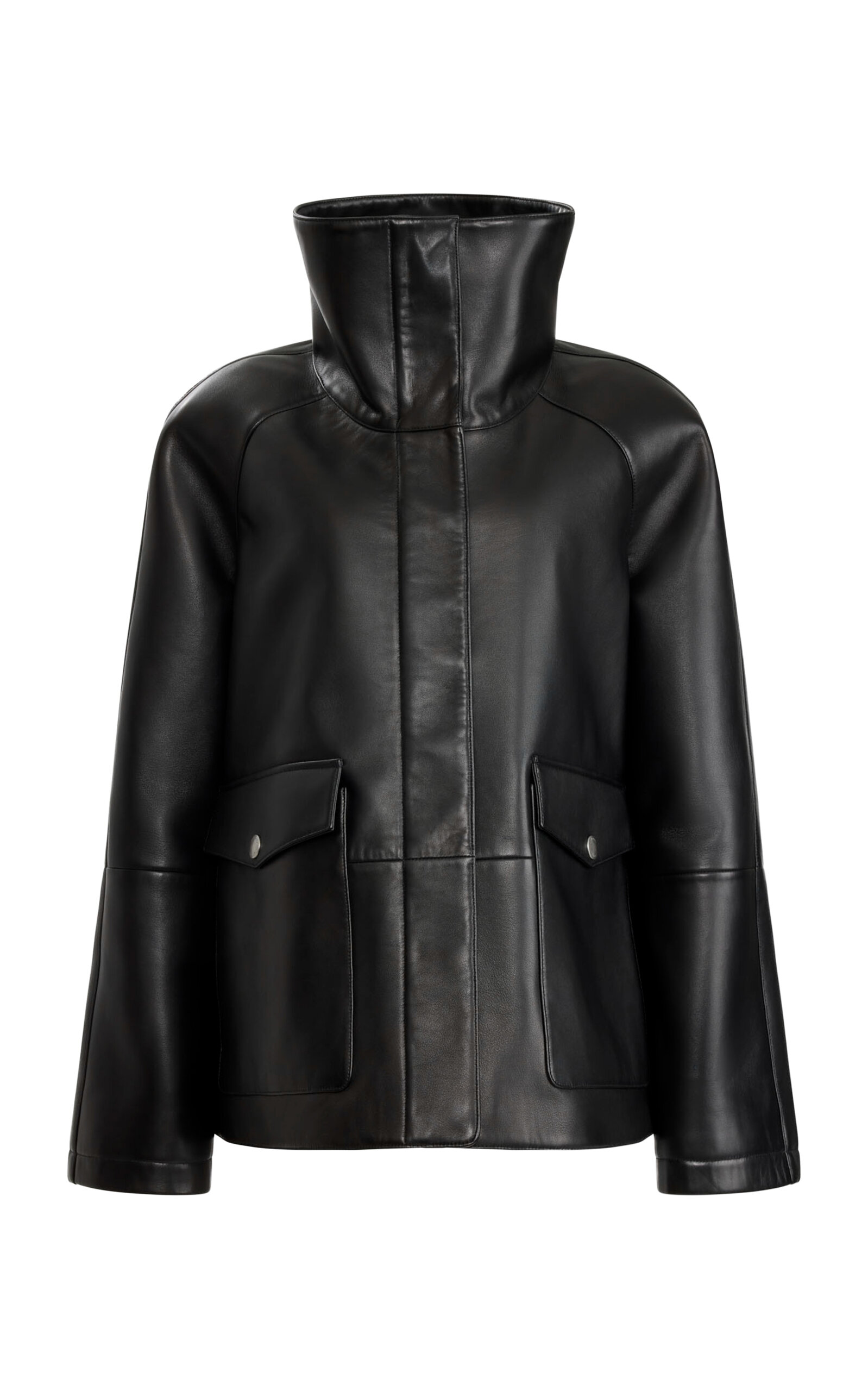 Altuzarra Aragon Oversized Leather Coat In Black