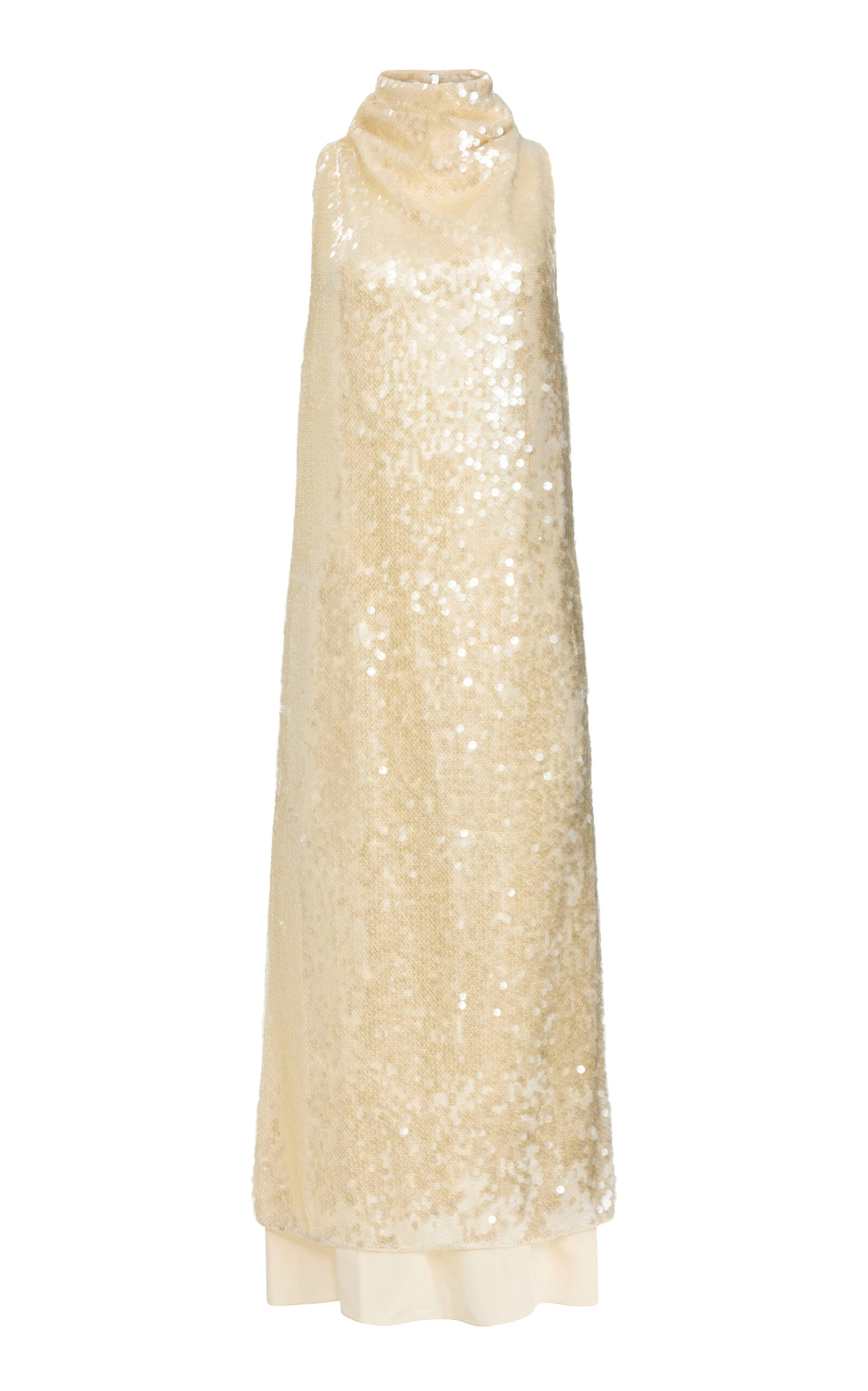 Altuzarra Noor Sequined Midi Dress In Neutral