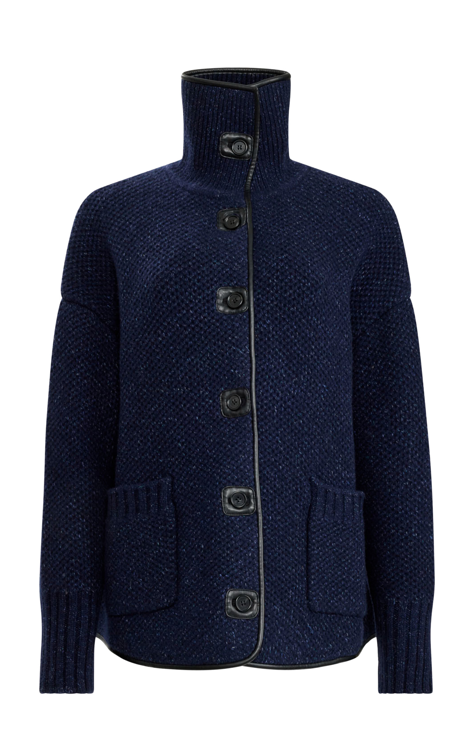 Altuzarra Llewellyn Knit Merino Wool Jacket In Blue