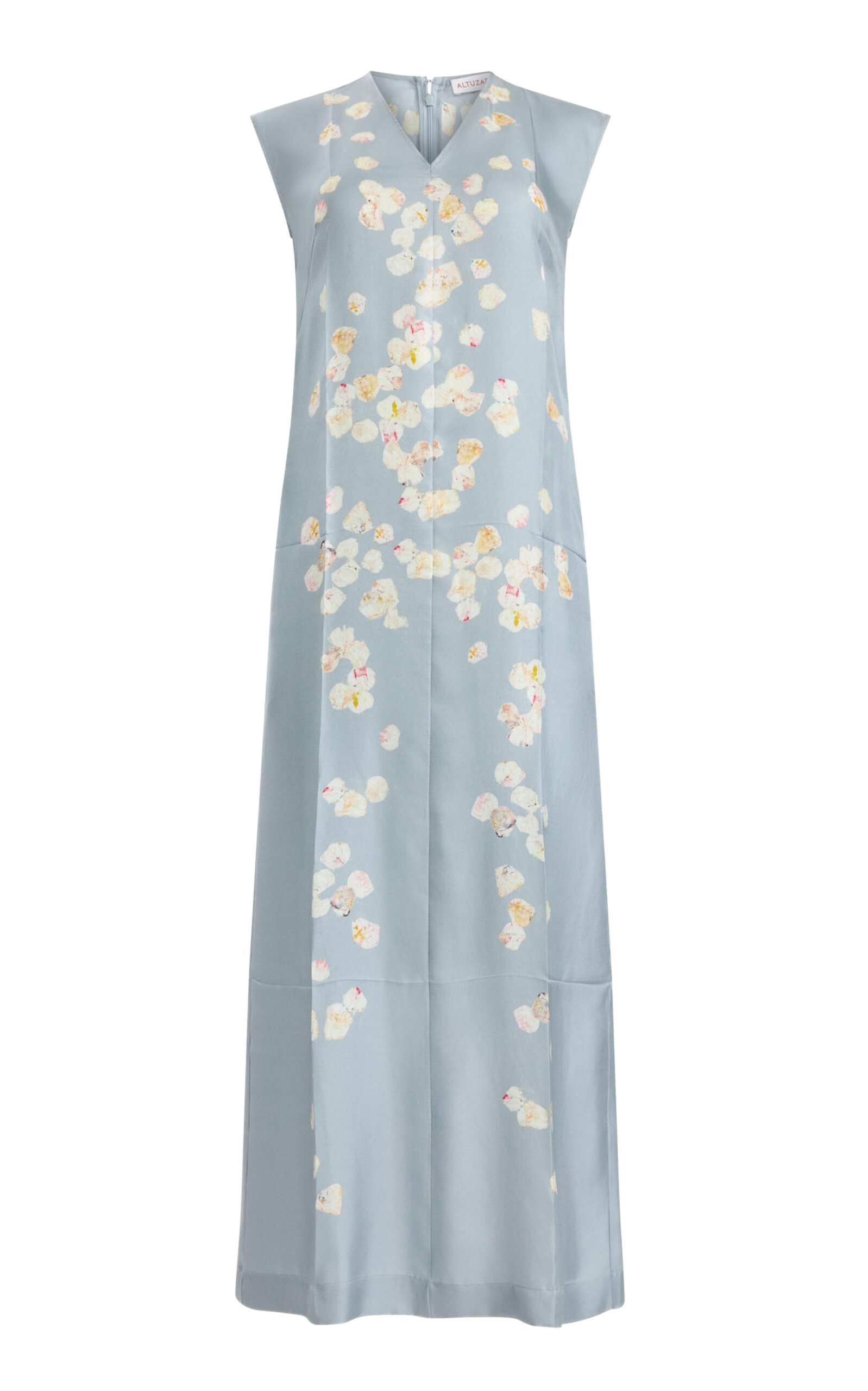 Altuzarra Cherie Printed Silk Maxi Dress In Blue