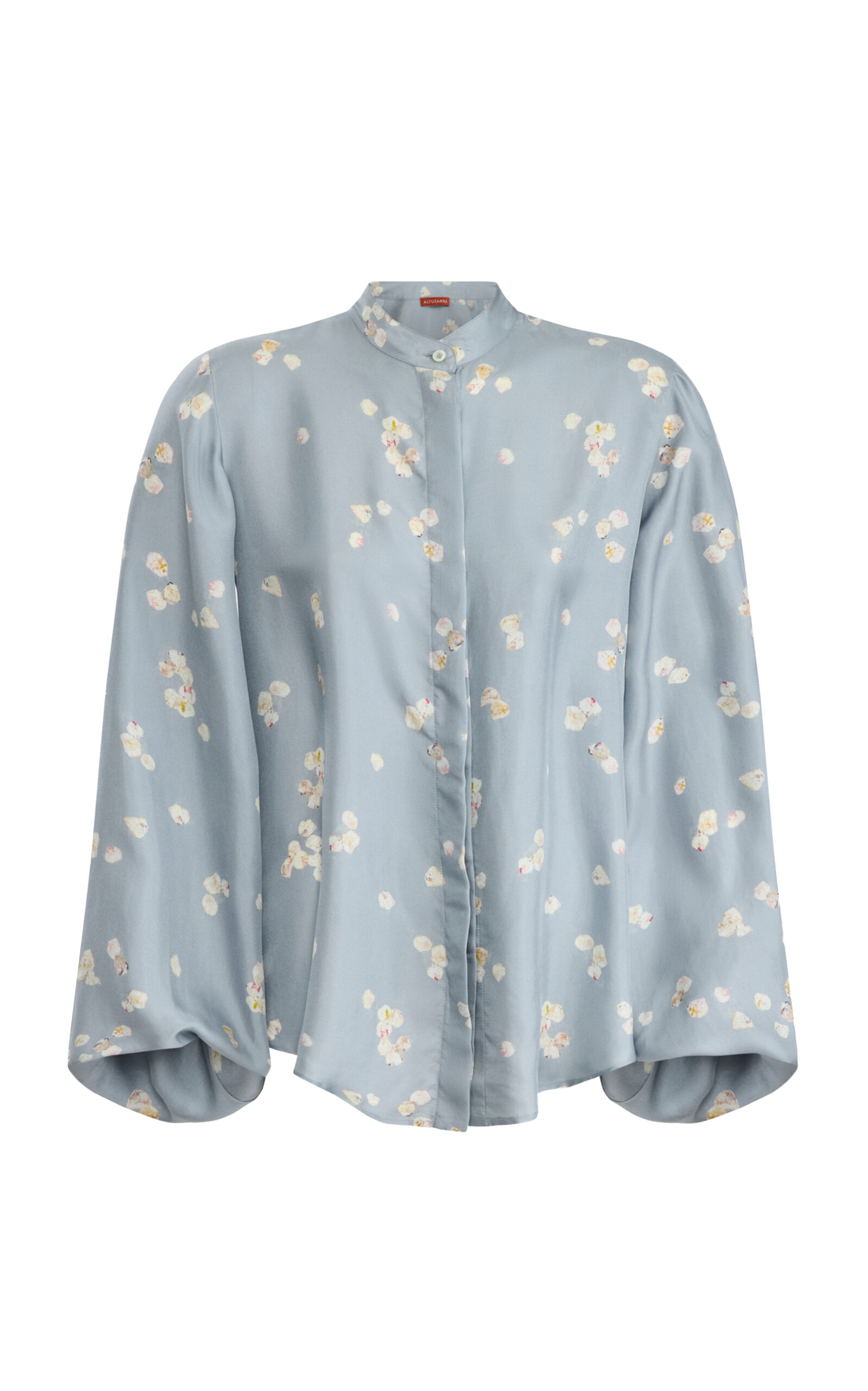 Altuzarra Magee Printed Silk Shirt In Blue
