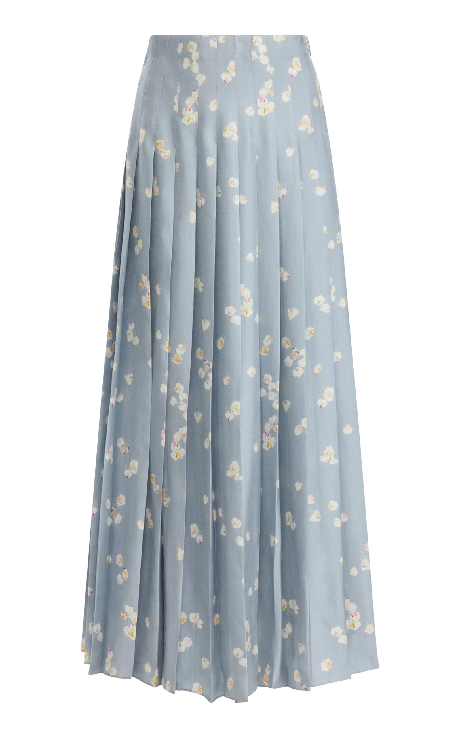 Altuzarra Monti Pleated Crepe Maxi Skirt In Blue