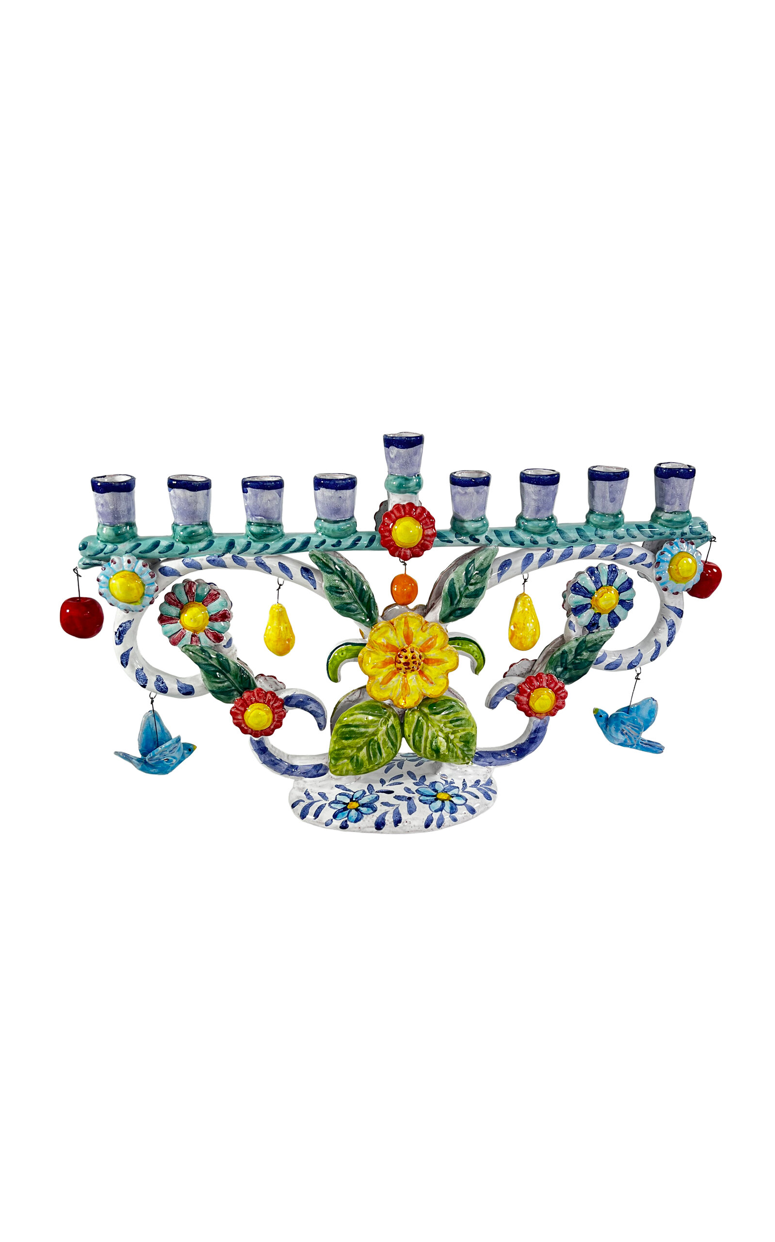 Liz Lauter Small Sunflower Tree Of Life Menorah In Multi