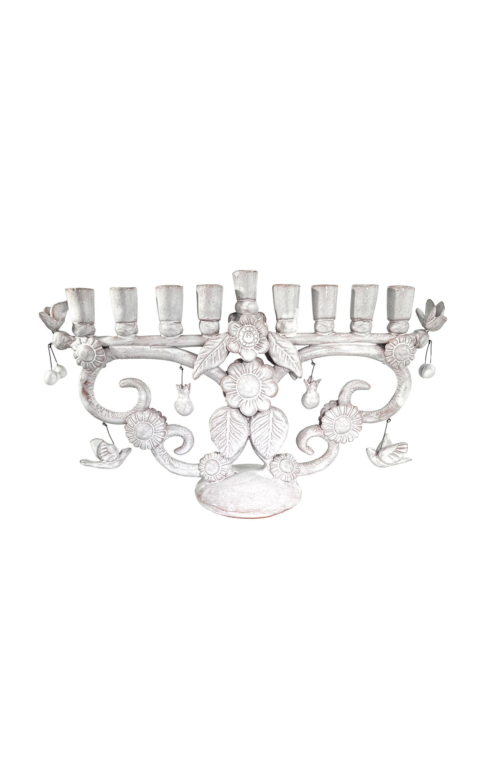 Liz Lauter Small Tree of Life Menorah - White
