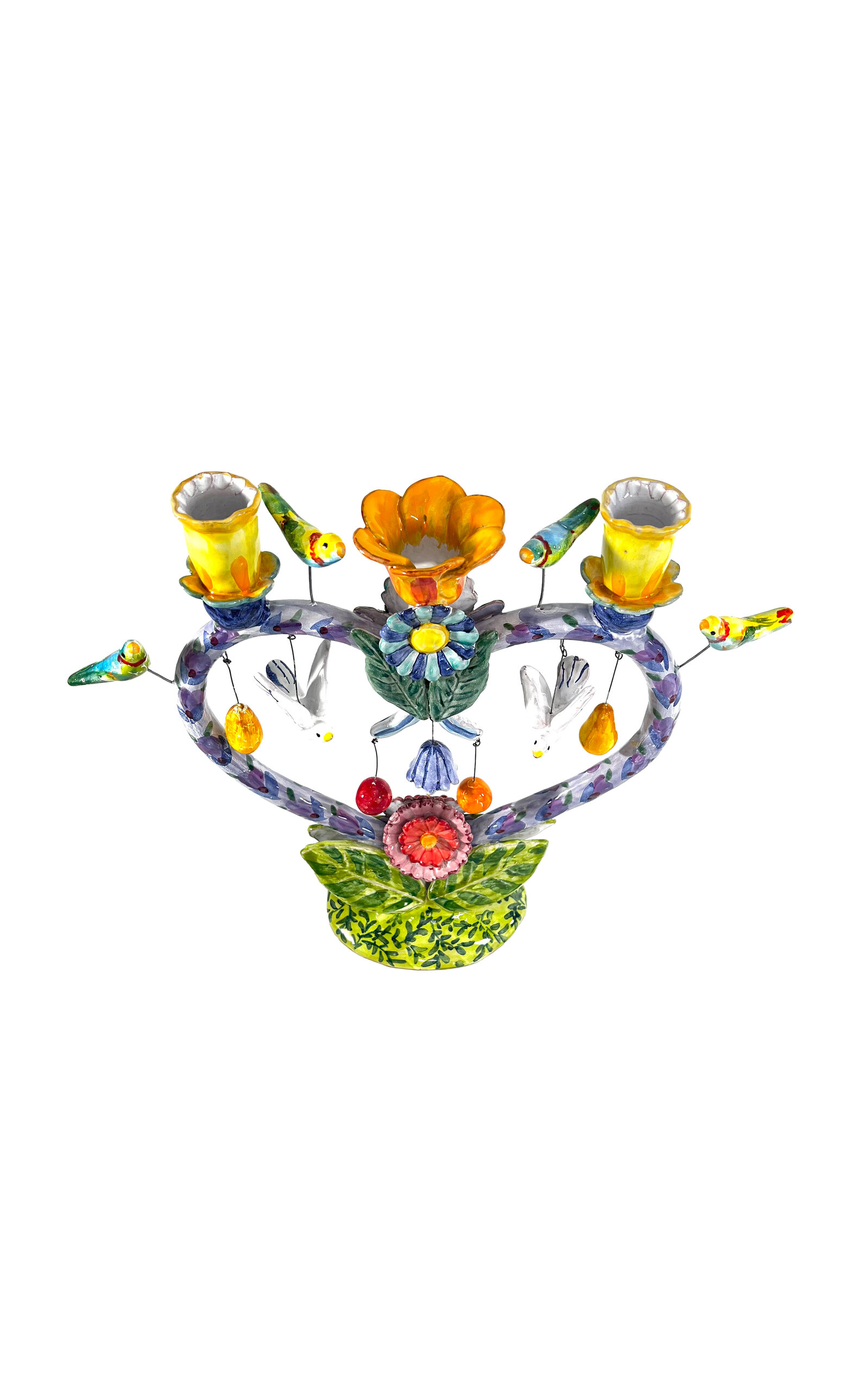 Liz Lauter Heart Candelabra In Multi