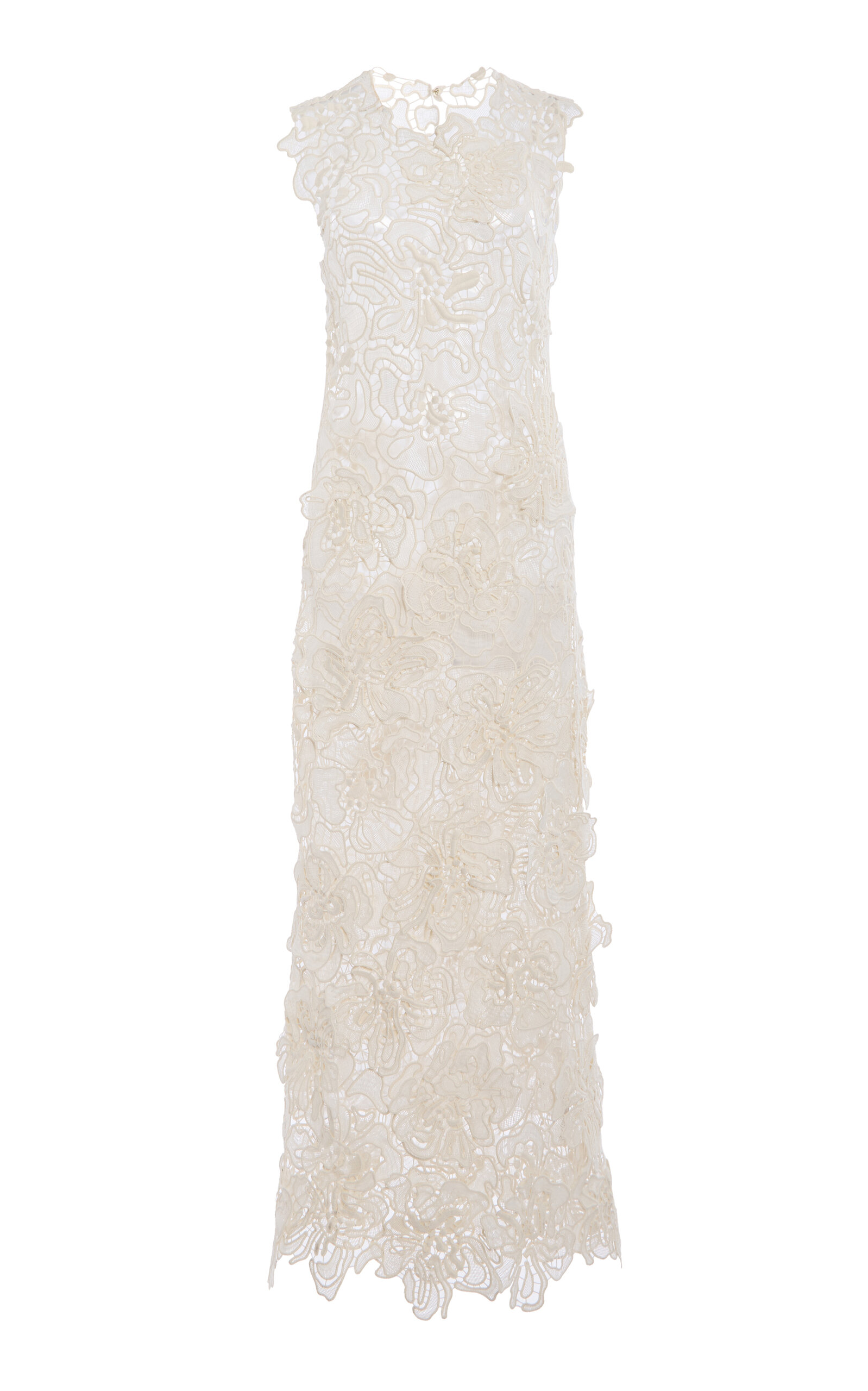 Simkhai Dahlia Floral-lace Midi Dress In White