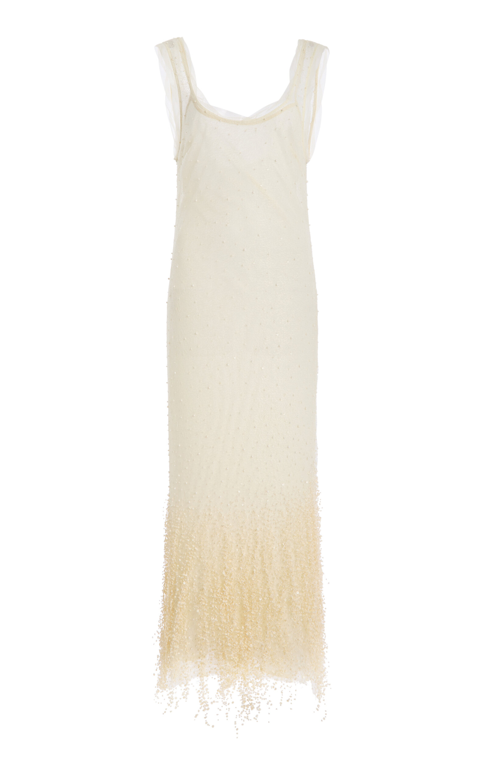 Simkhai Irisa Beaded Lace Midi Dress In White