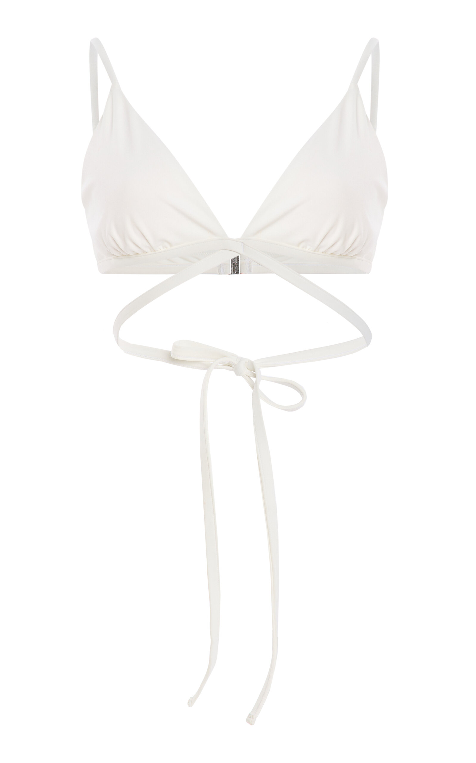 SIMKHAI Harlen Tie Front Bikini Top - Ivory - XL