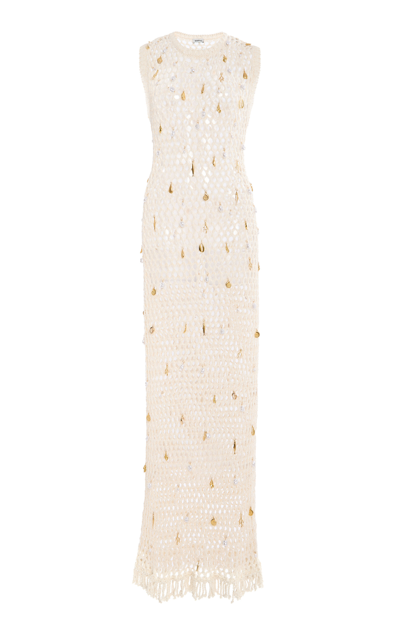 Simkhai Coralia Cotton-blend Knit Charmed Midi Dress In Pink