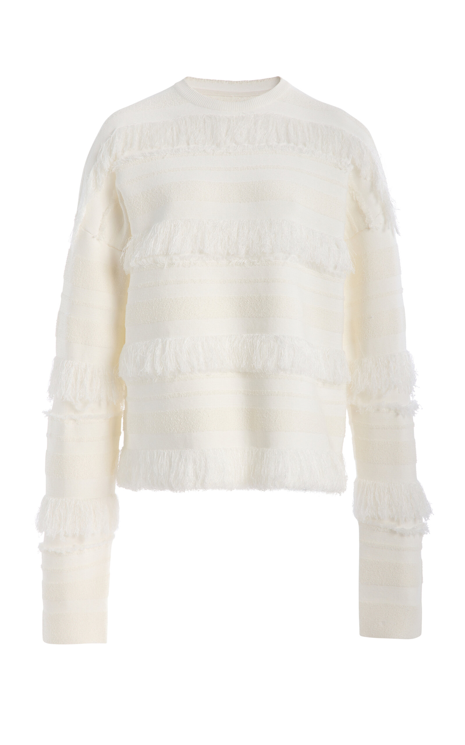 Simkhai Carrick Cotton-blend Crewneck Sweater In White