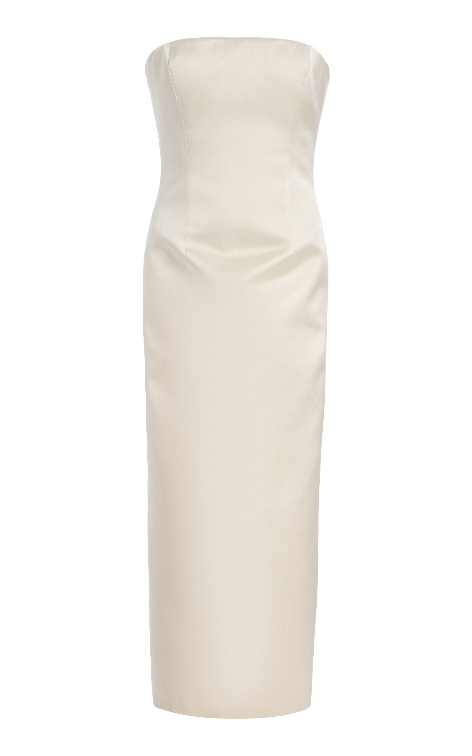 SIMKHAI Enid Satin Bustier Midi Dress - Ivory